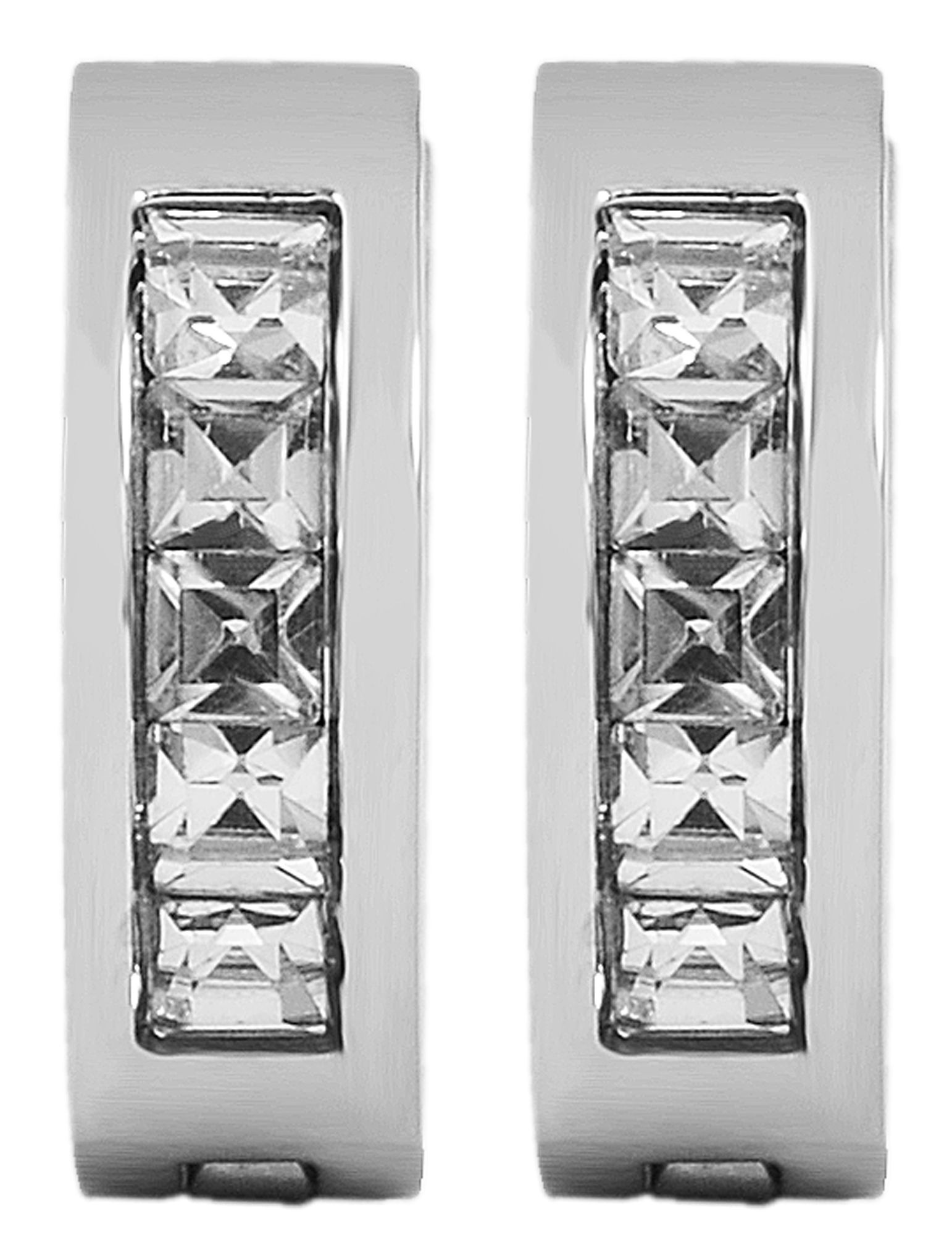 Adelia´s Paar Creolen »Damen Ohrringe ¿ Creole aus Edelstahl mit Strass Steinchen«