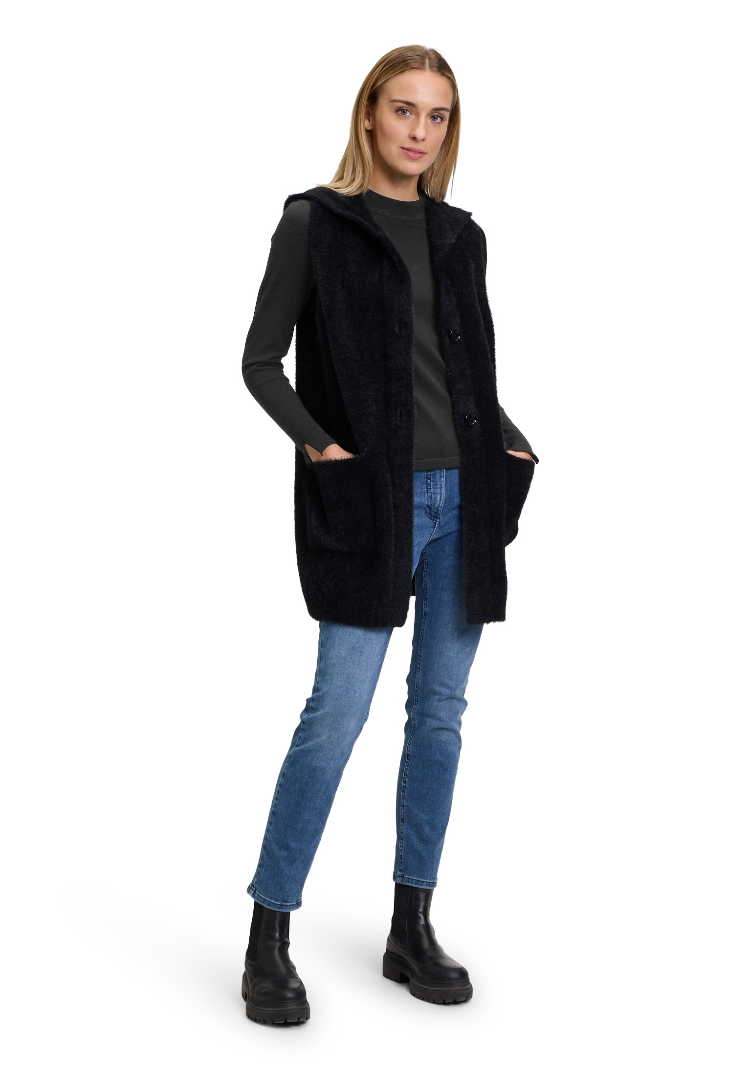 Amber & June Strickjacke »Strickweste mit Kapuze«
