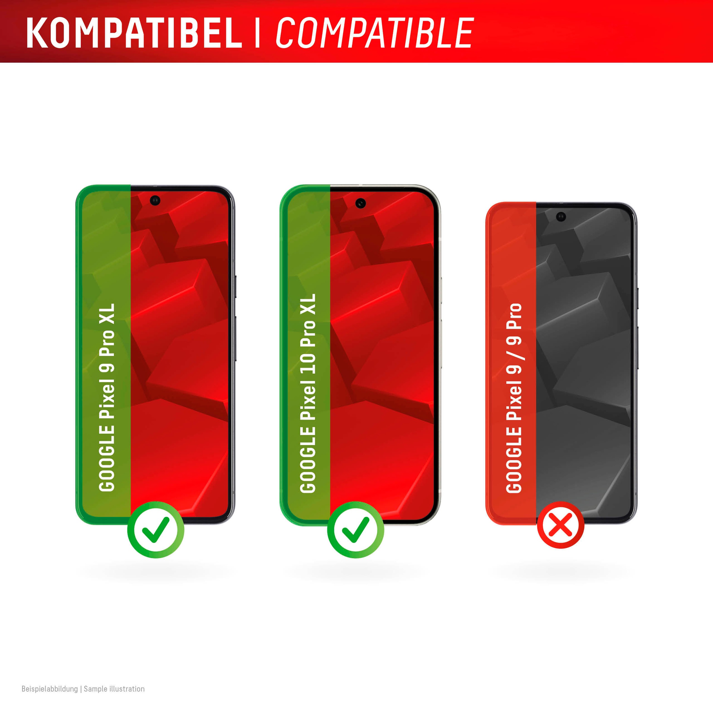 Displex Displayschutzglas »Real Glass Screen Protection« für Google Pixel 10 Pro XL;Google Pixel 9 Pro Displayschutzfolie, Schutzfolie, Bildschirmschutz, kratz- & stoßfest