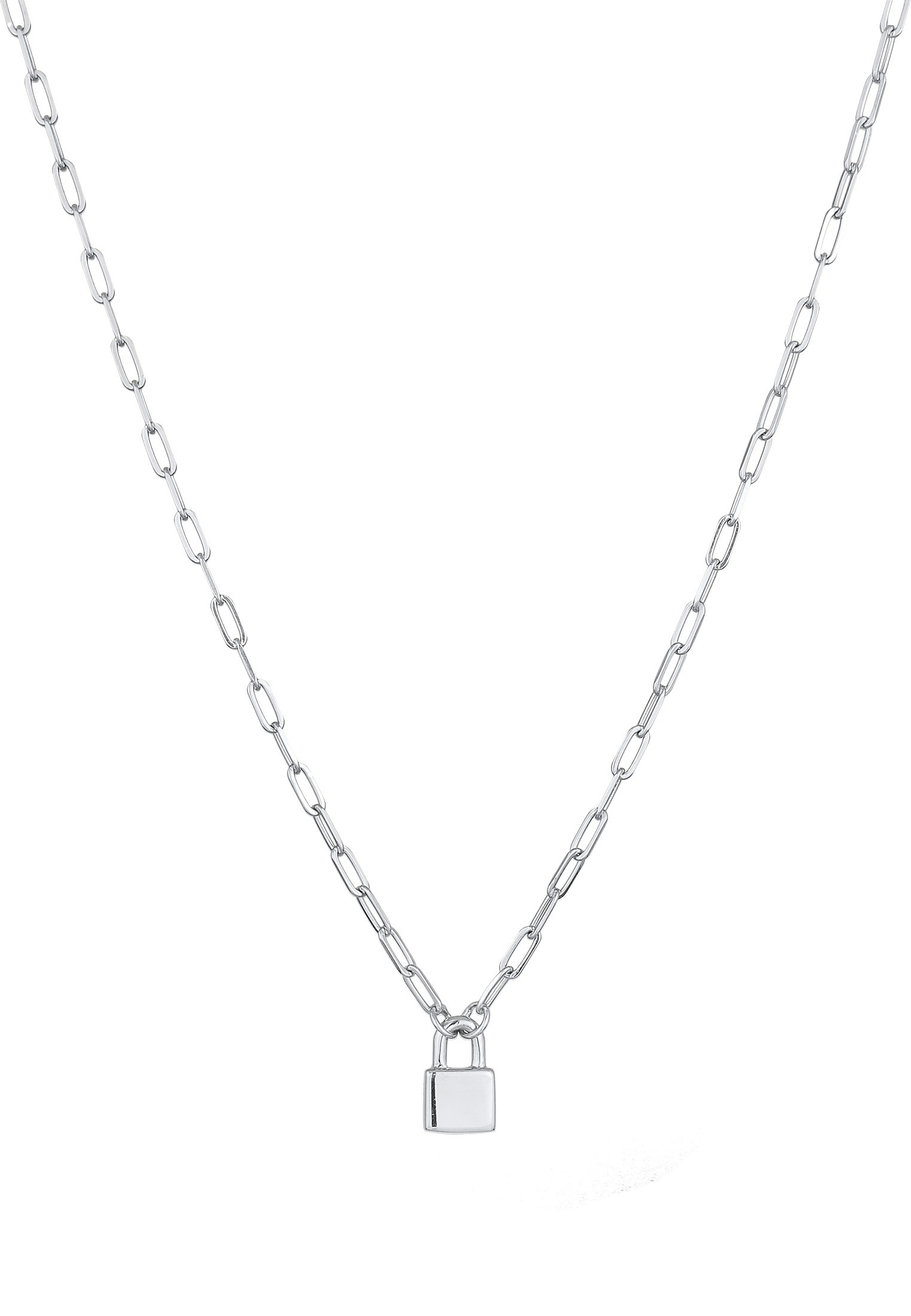 Elli Premium Kette mit Anhänger »Halskette Schloss Liebe Gliederkette Unisex 925er Silber«