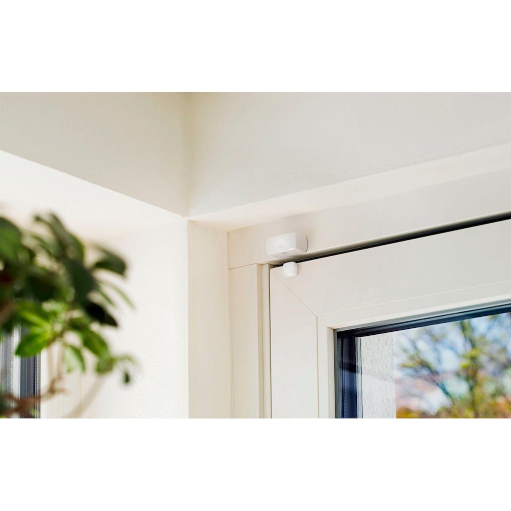 EVE Steckdose »Eve Smart Home Thread-Set - Energy mit Verbrauchsmessung und Zeitplänen (2x) + smarter Kontaktsensor Eve Door & Window für Türen/Fenster (1x), kompatibel mit Apple HomeKit und Homekit über Thread«, (Set, 2 Zwischenstecker + 1 Sensor)