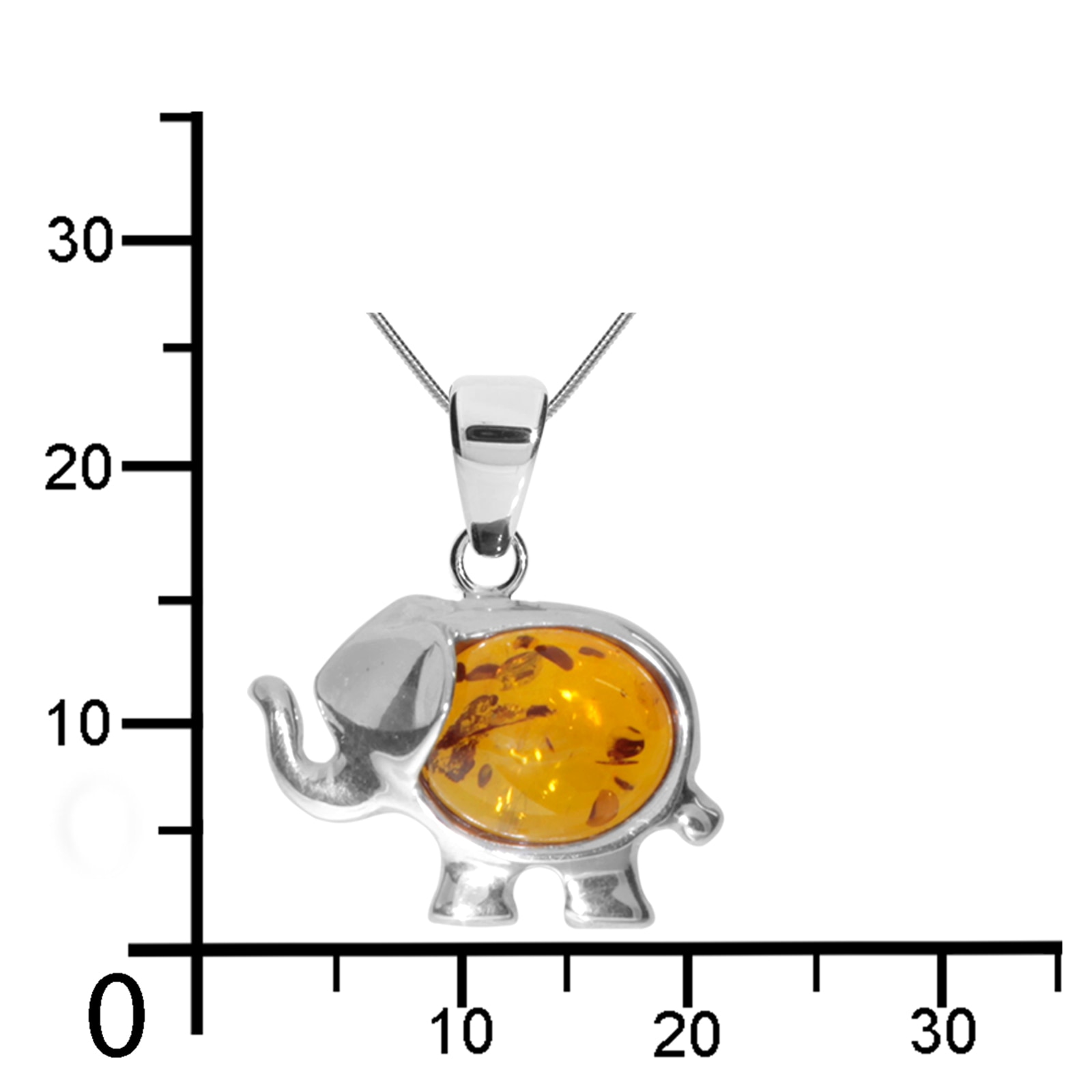 OSTSEE-SCHMUCK Kette mit Anhänger »- Elefant - Silber 925/000 - Bernstein«