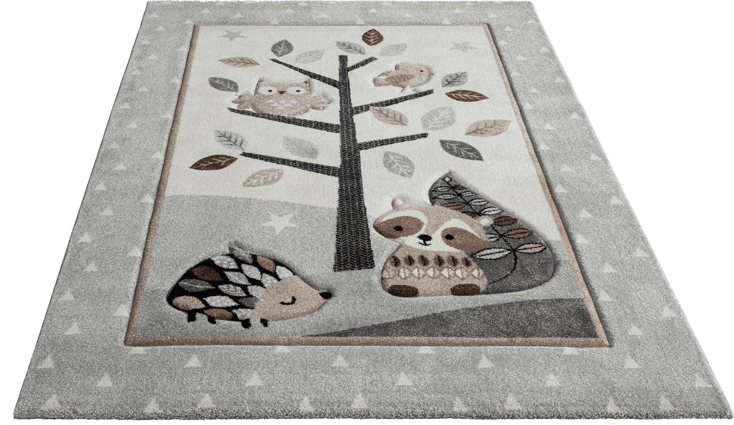 Lüttenhütt Kinderteppich »Tierwelt«, rechteckig, Teppich mit Bordüre, weiche Haptik, Motiv Tiere