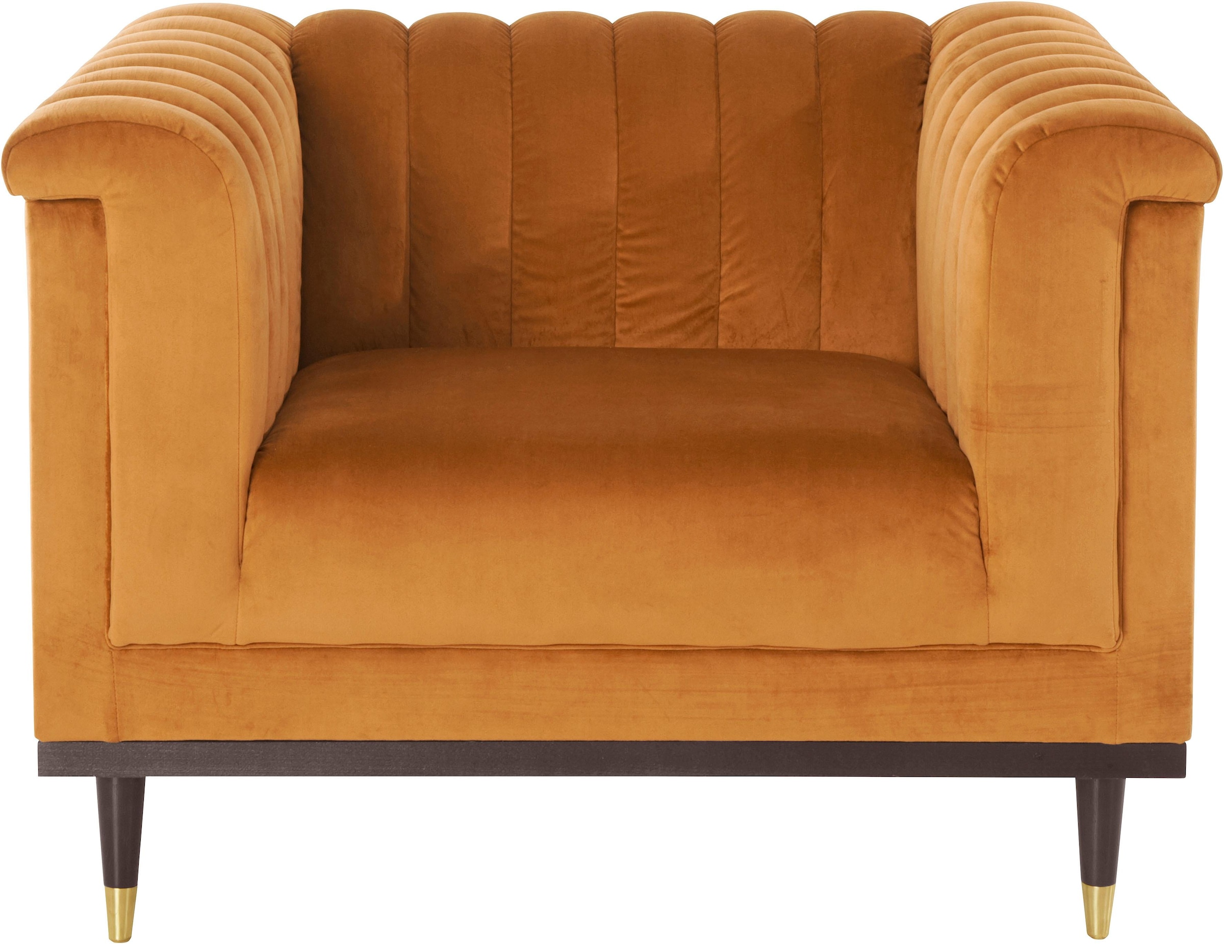 Home affaire Sessel »Chamby« mit Holzrahmen unten und Steppung im Lehnenbereich