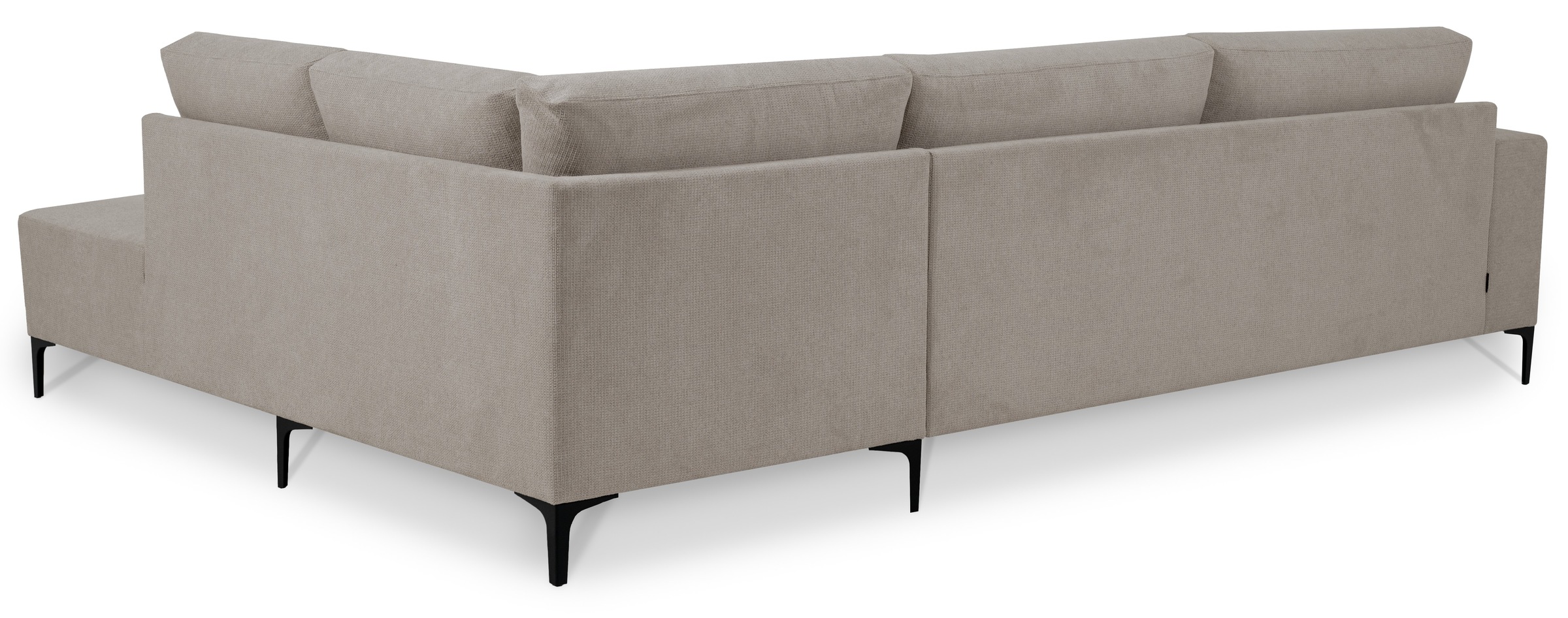 Places of Style Ecksofa »Xander, L-Form,«, Breite 289 cm, Webstoff, Soft-Touch Chenille, schwarze Metallfüße