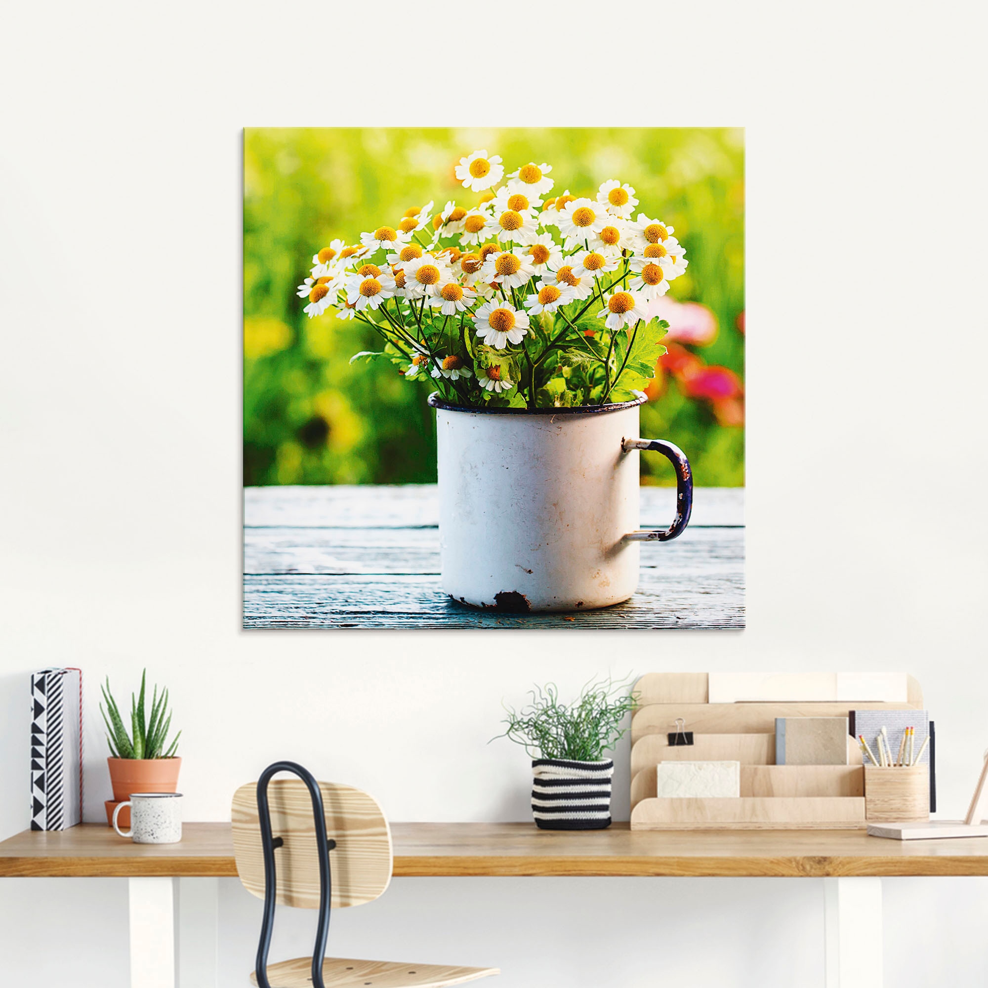 Artland Glasbild »Frühlingsgarten mit Gänseblümchen«, Blumen, (1 St.), in  verschiedenen Größen bestellen im OTTO Online Shop