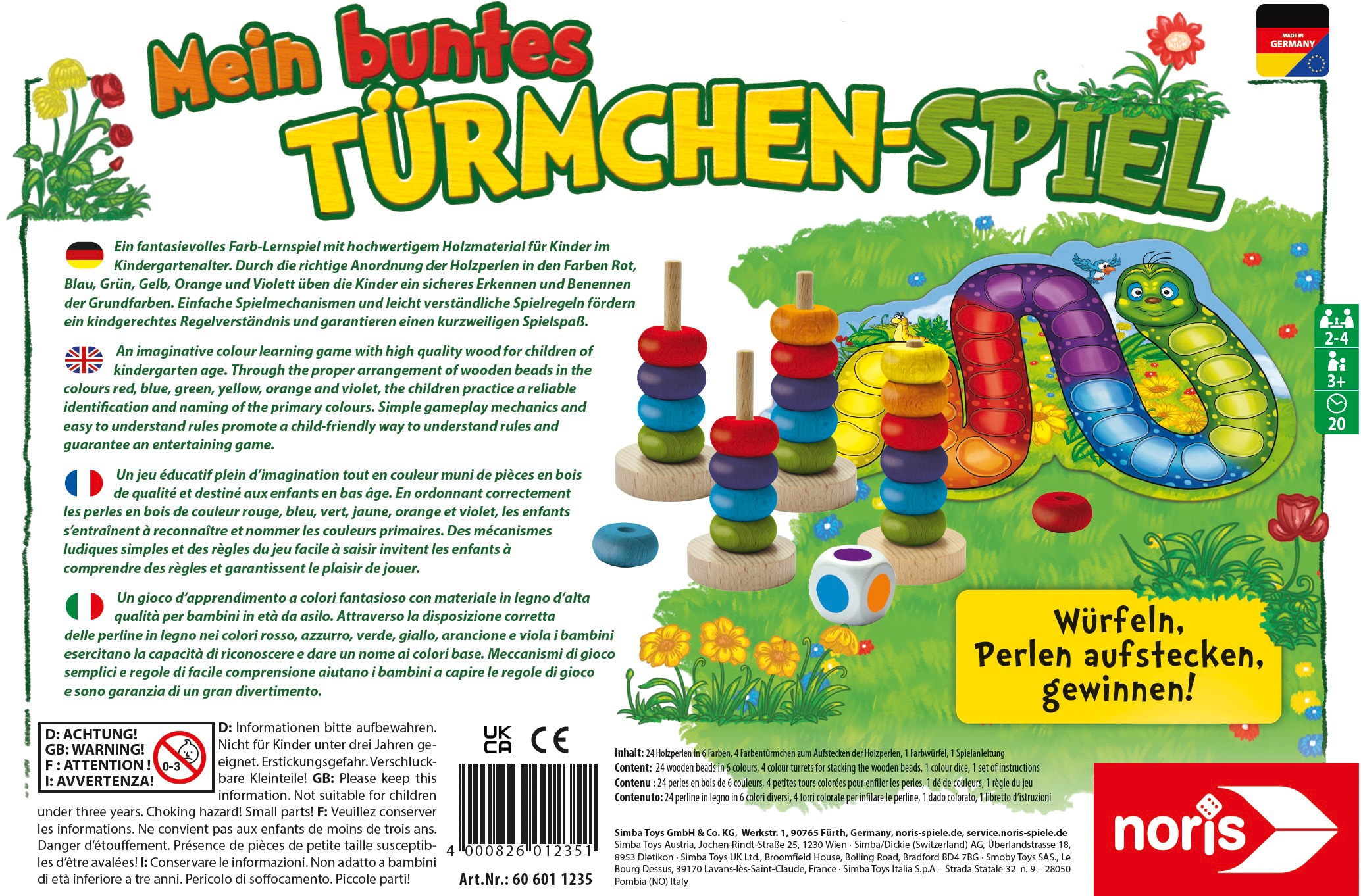 Noris Spiel »Mein buntes Türmchenspiel«, Made in Germany