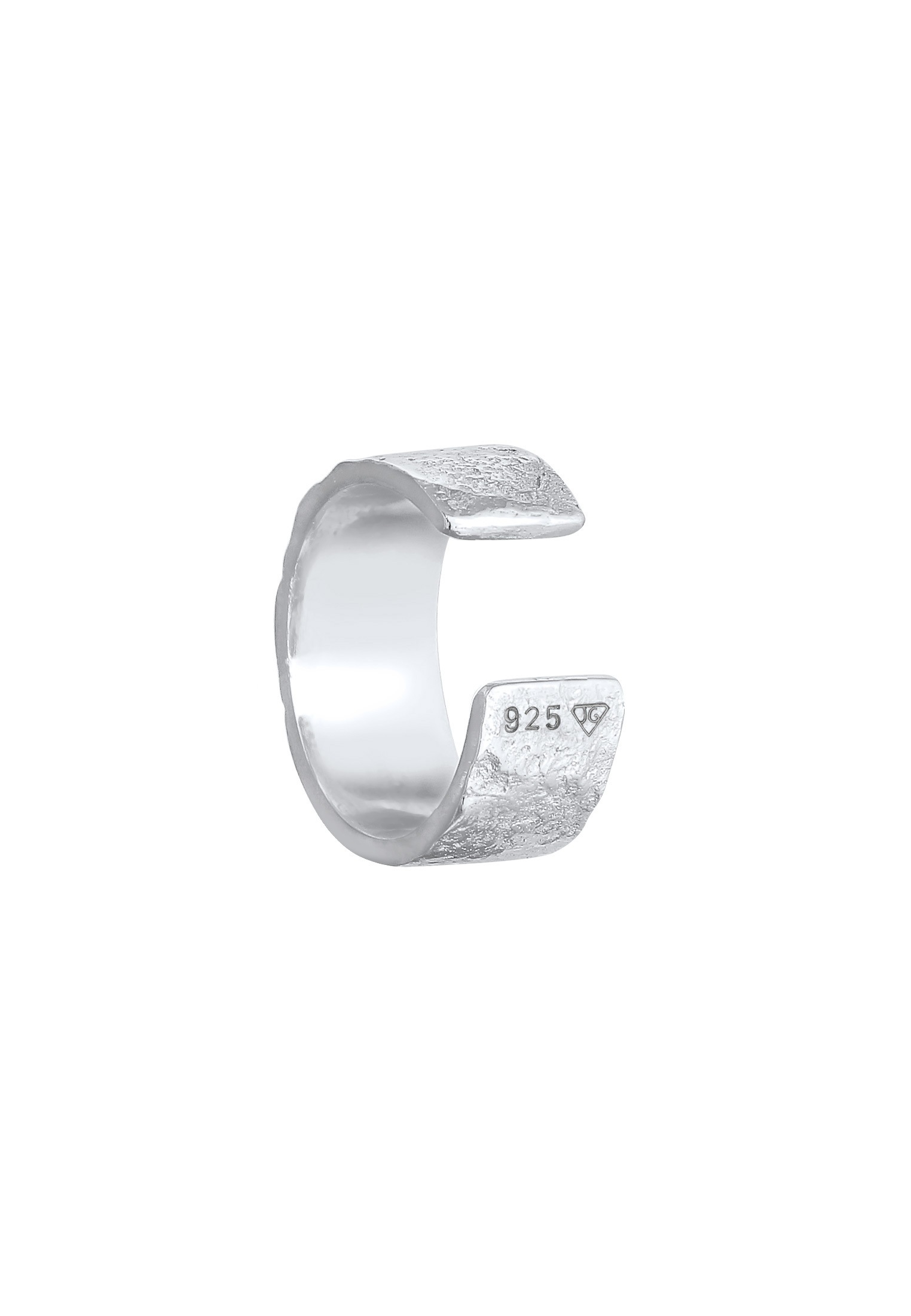 Elli Ohrklemme »Ohrringe Earcuff Breit Basic Gehämmert 925 Silber«