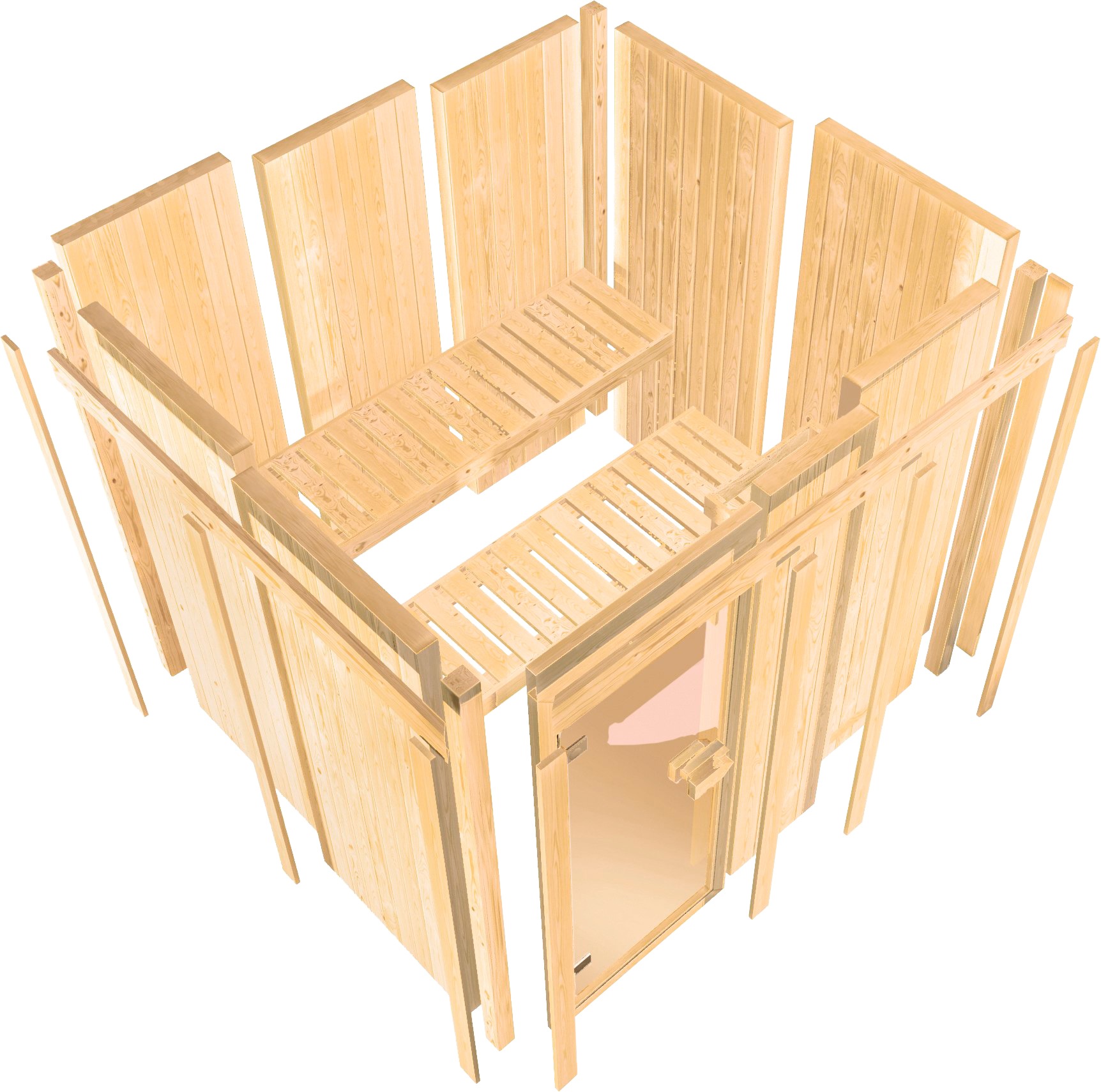 Karibu Sauna »Nanna« Set,  Ofen 3,6 kW intgr. Strg