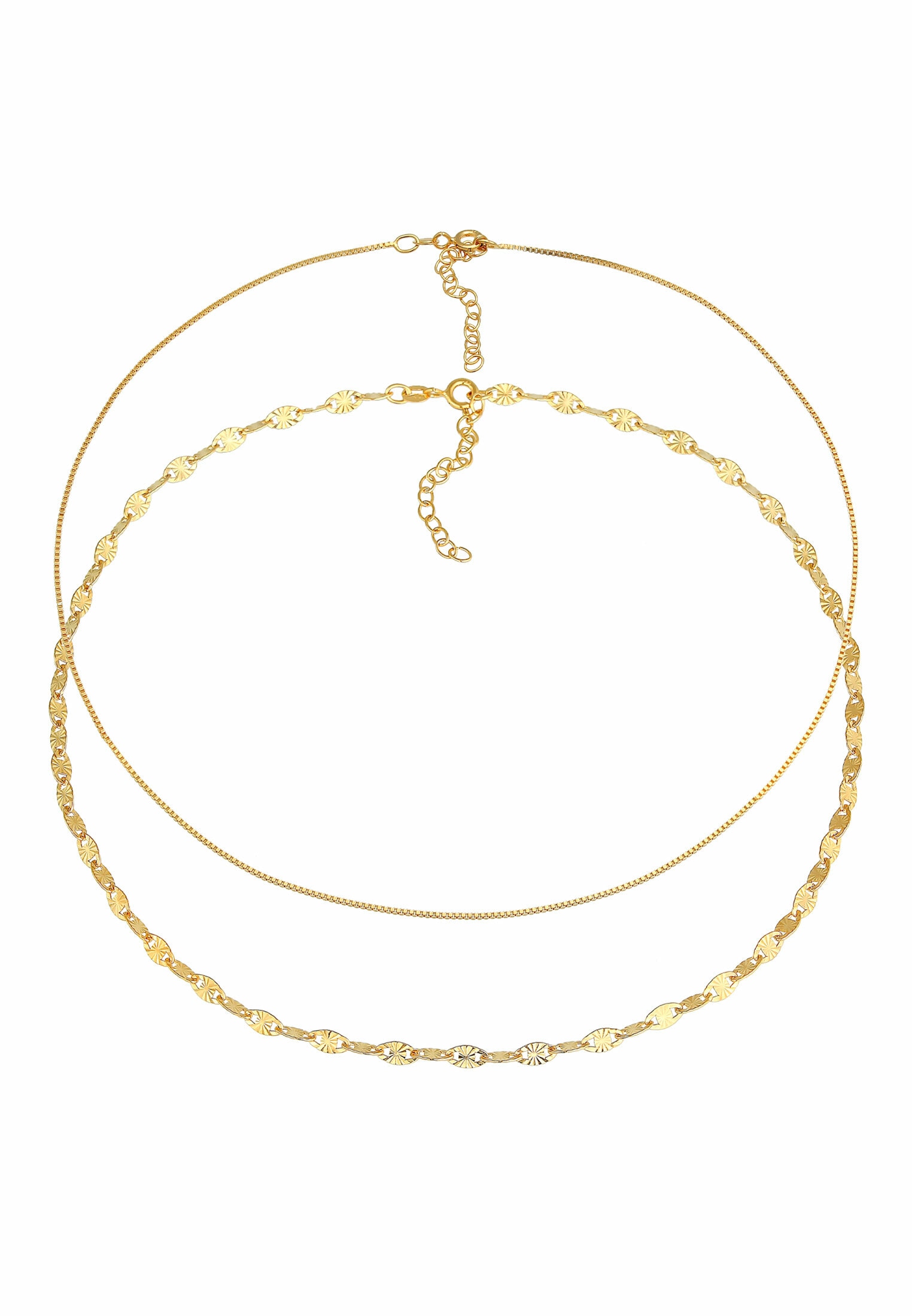 Elli Ketten-Set »Halskette Choker Venezianer Plättchen 2er Set 925 Silber«