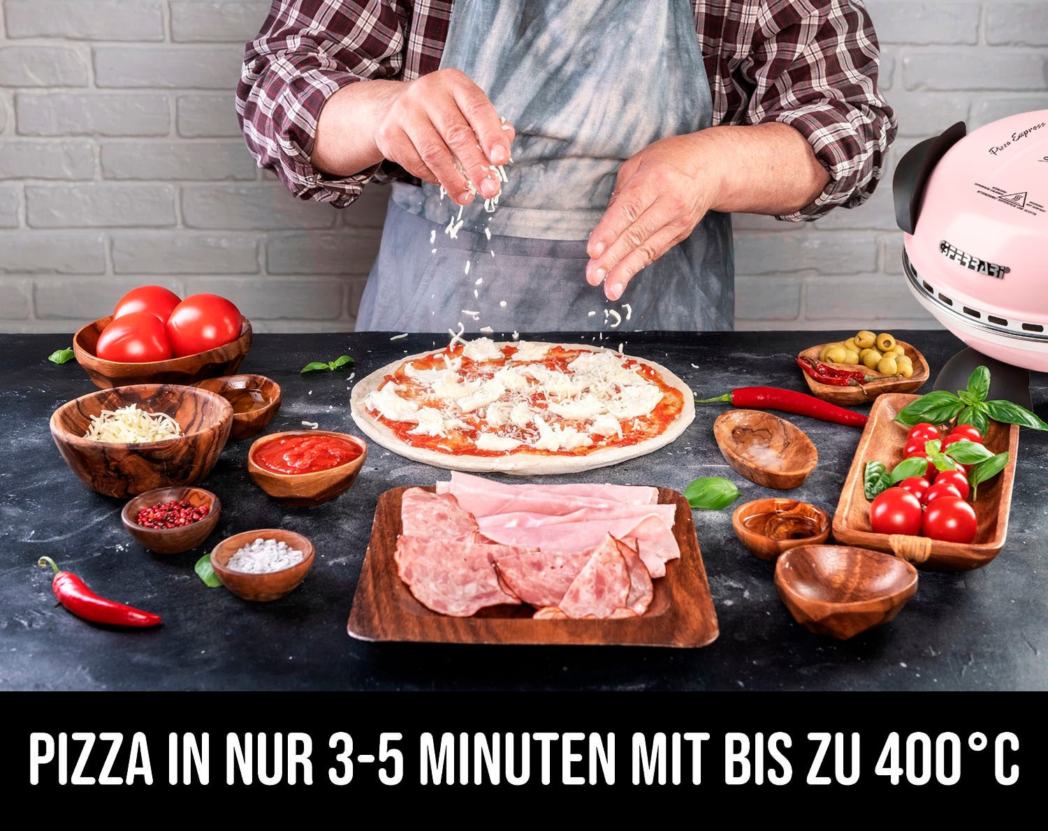 G3Ferrari Pizzaofen »Delizia G1000616 Limited Edition«, bis 400 Grad mit feuerfestem Naturstein