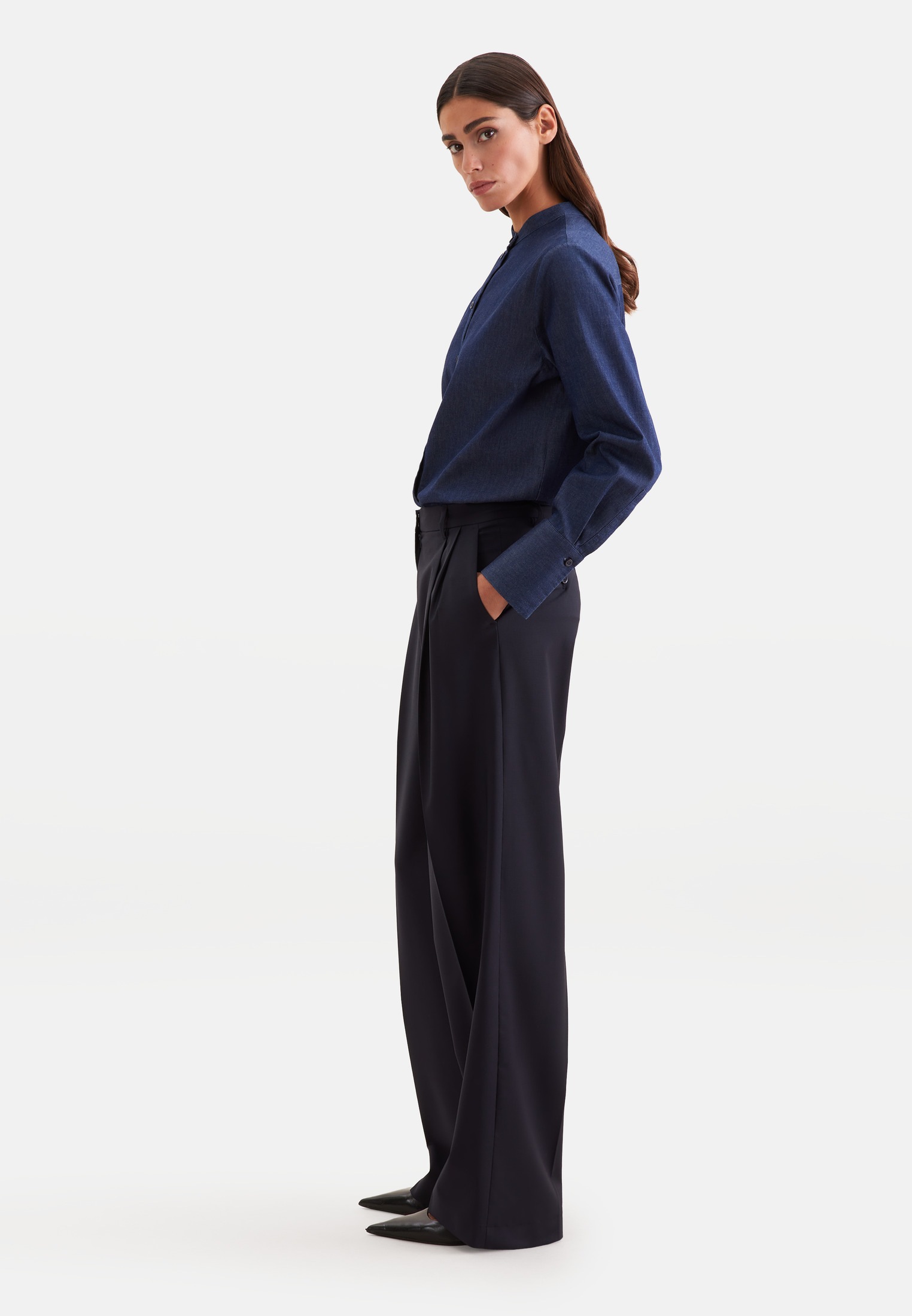 seidensticker Klassische Bluse 1/1 Rundhals Denim