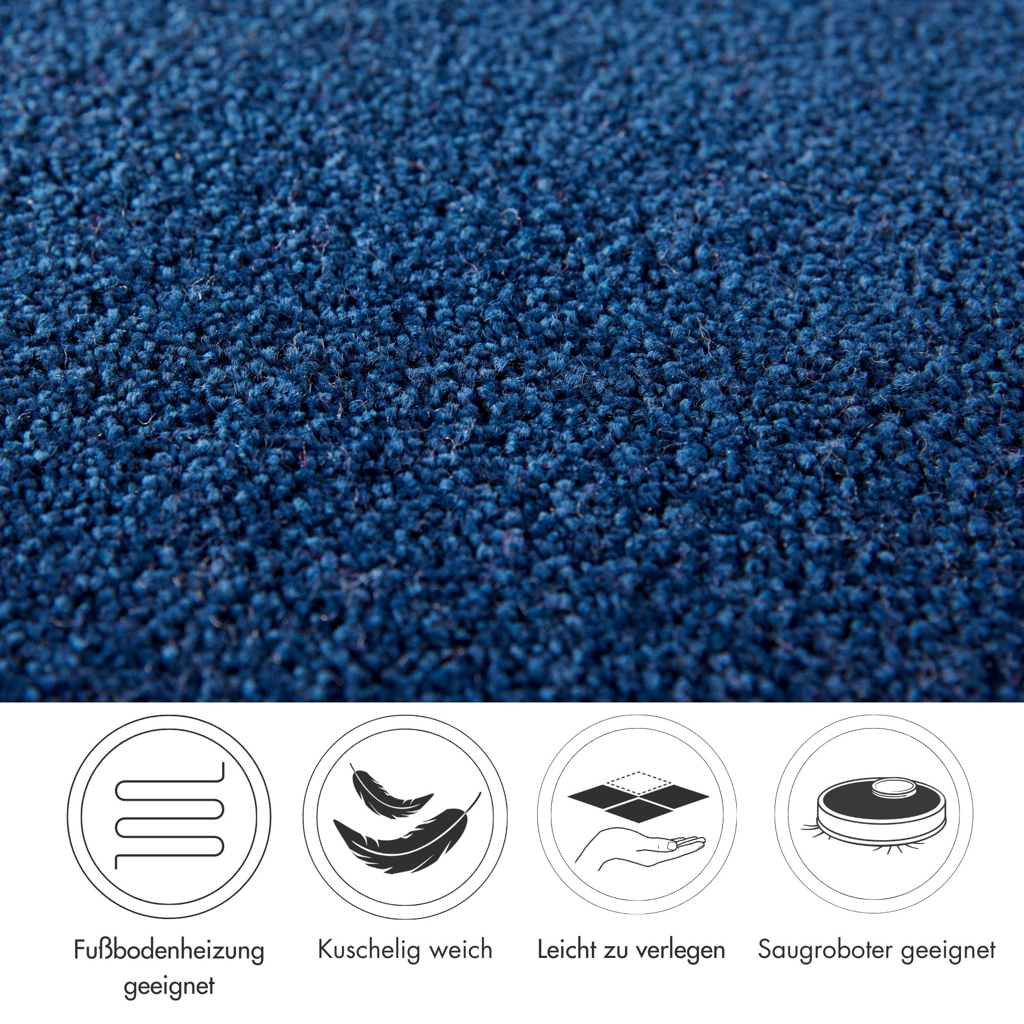 Andiamo Teppichboden »Sophie, Frisee-Velours, Made in Netherlands«, rechteckig, 4,5 mm Höhe, Uni Farben, Breite 400 cm oder 500 cm, strapazierfähig & pflegeleicht