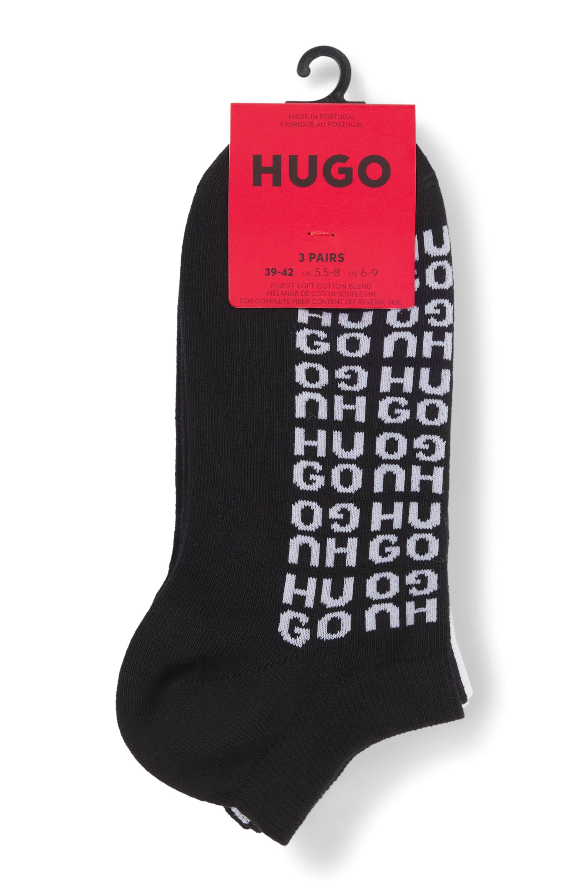 HUGO Underwear Socken »3P AS AO LOGO CC«, (Packung, 3 Paar, 3er Pack), mit kontrastfarbenen Logoschriftzug