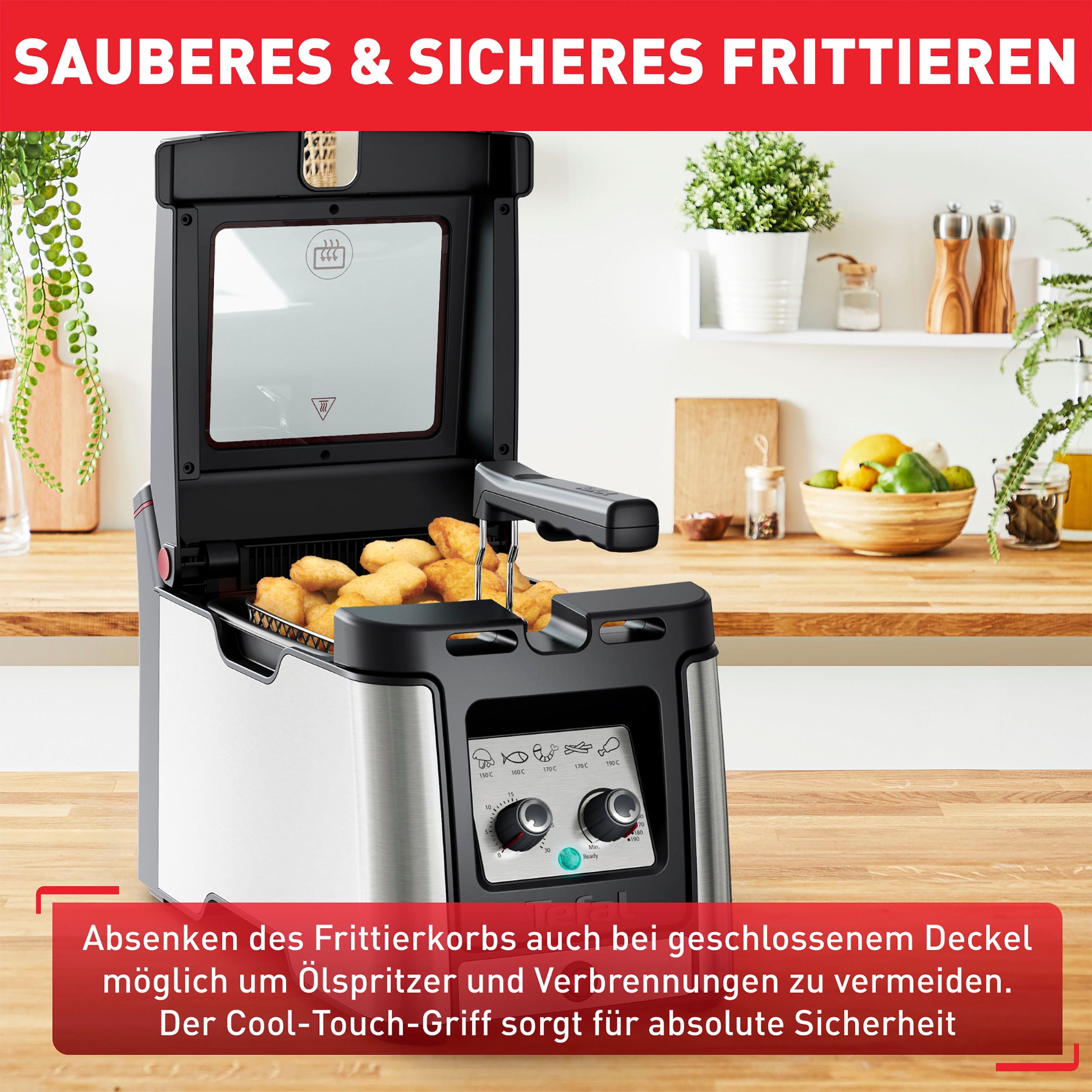 Tefal Fritteuse »Clear Duo«, 2000 W, Fassungsvermögen 3,5 l, aktives Filtersystem, Thermostat, Timer, FR600D