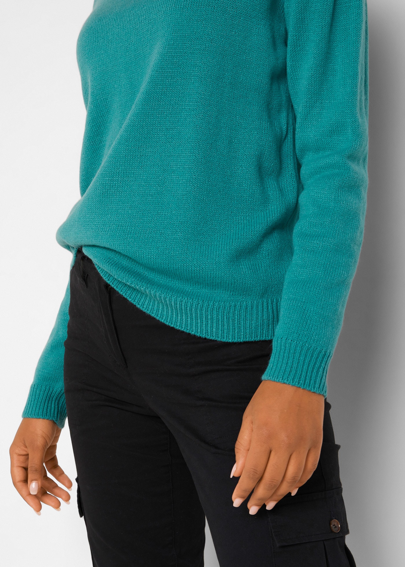 bonprix Strickpullover aus Polyacryl, mit Rundhals-Ausschnitt, lässige Passform