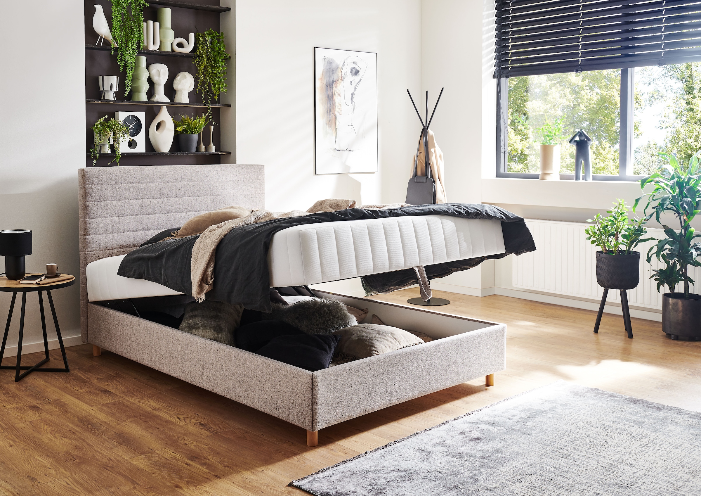ATLANTIC home collection Stauraumbett »Josie«, mit Taschen-Federkernmatratze und Bettkasten