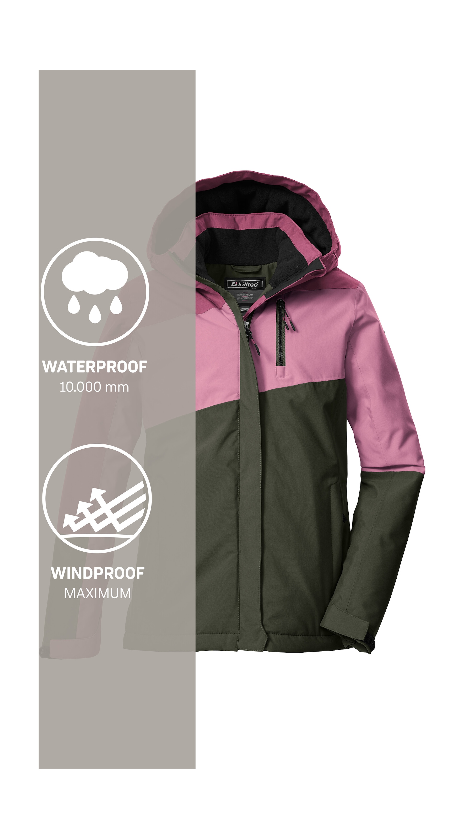 Killtec Funktionsjacke »KOW 218 GRLS JCKT« Winddichte, wasserdichte Kinderjacke mit verstellbarer Kapuze