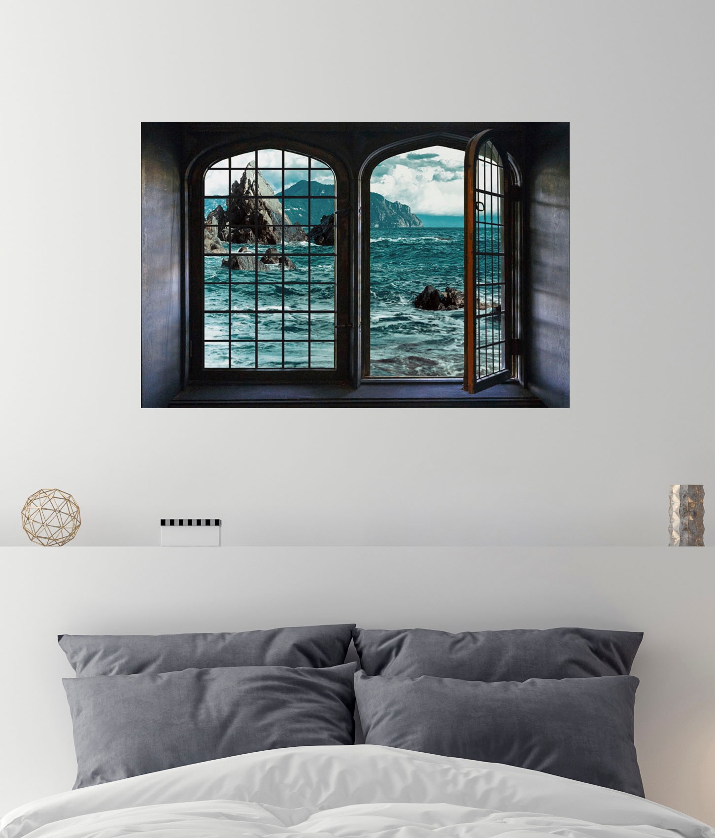 queence Wandsticker »Meer« Wandsticker, Wandbild, selbstklebend, 3D, Fenster