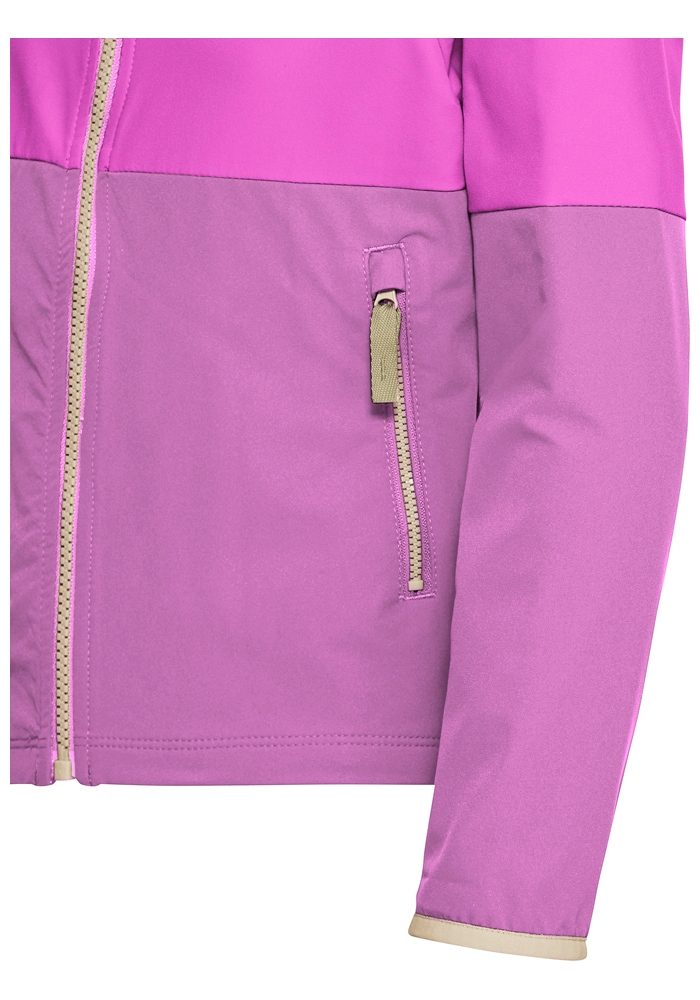 Jack Wolfskin Softshelljacke »SANDBIRD HOODED JKT K« mit Kapuze Winddicht, atmungsaktiv, Übergangsjacke