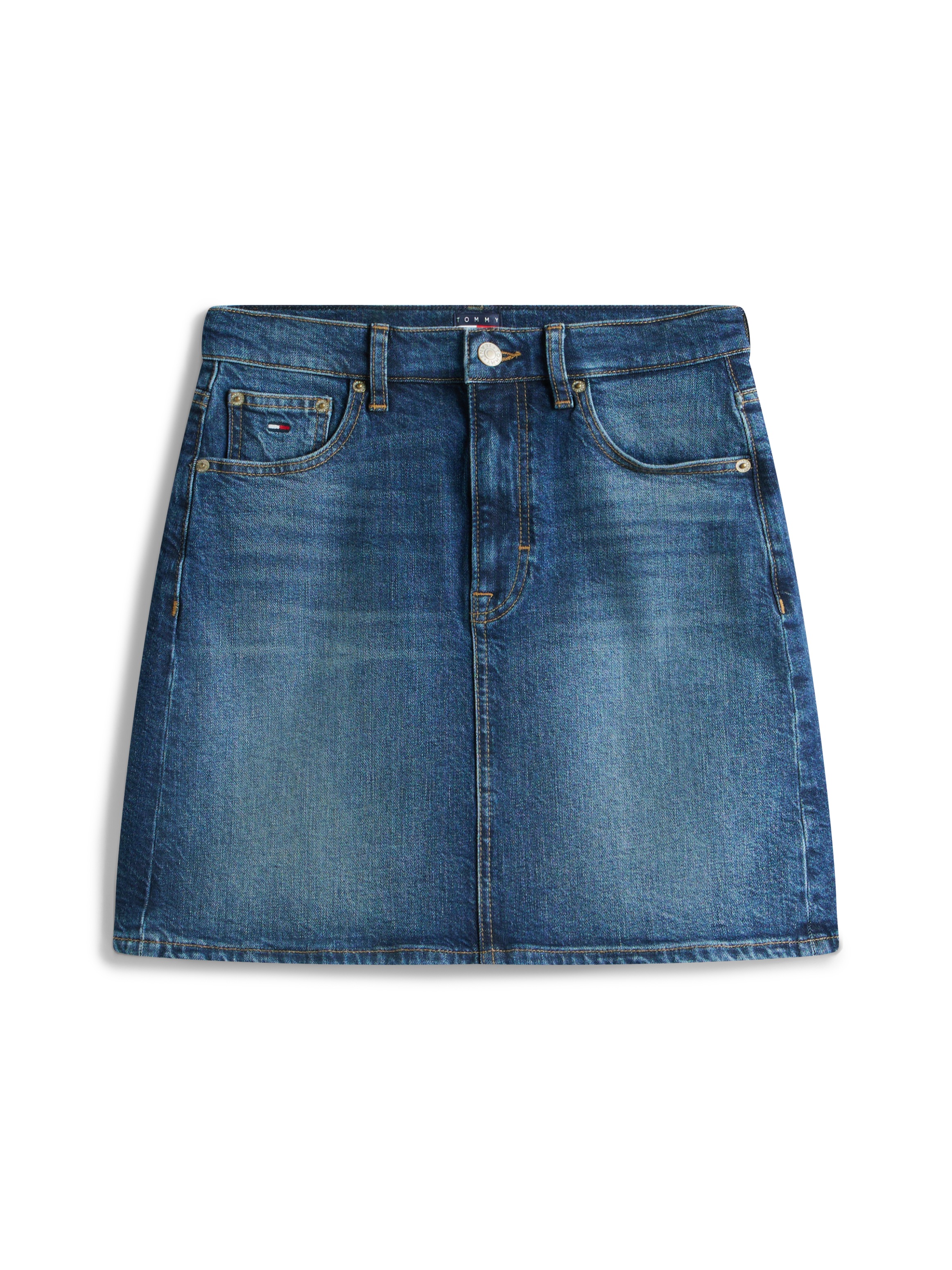 Tommy Jeans Jeansrock »MOM UH SKIRT BJ8155« mit hohem Bund, Mini-Länge