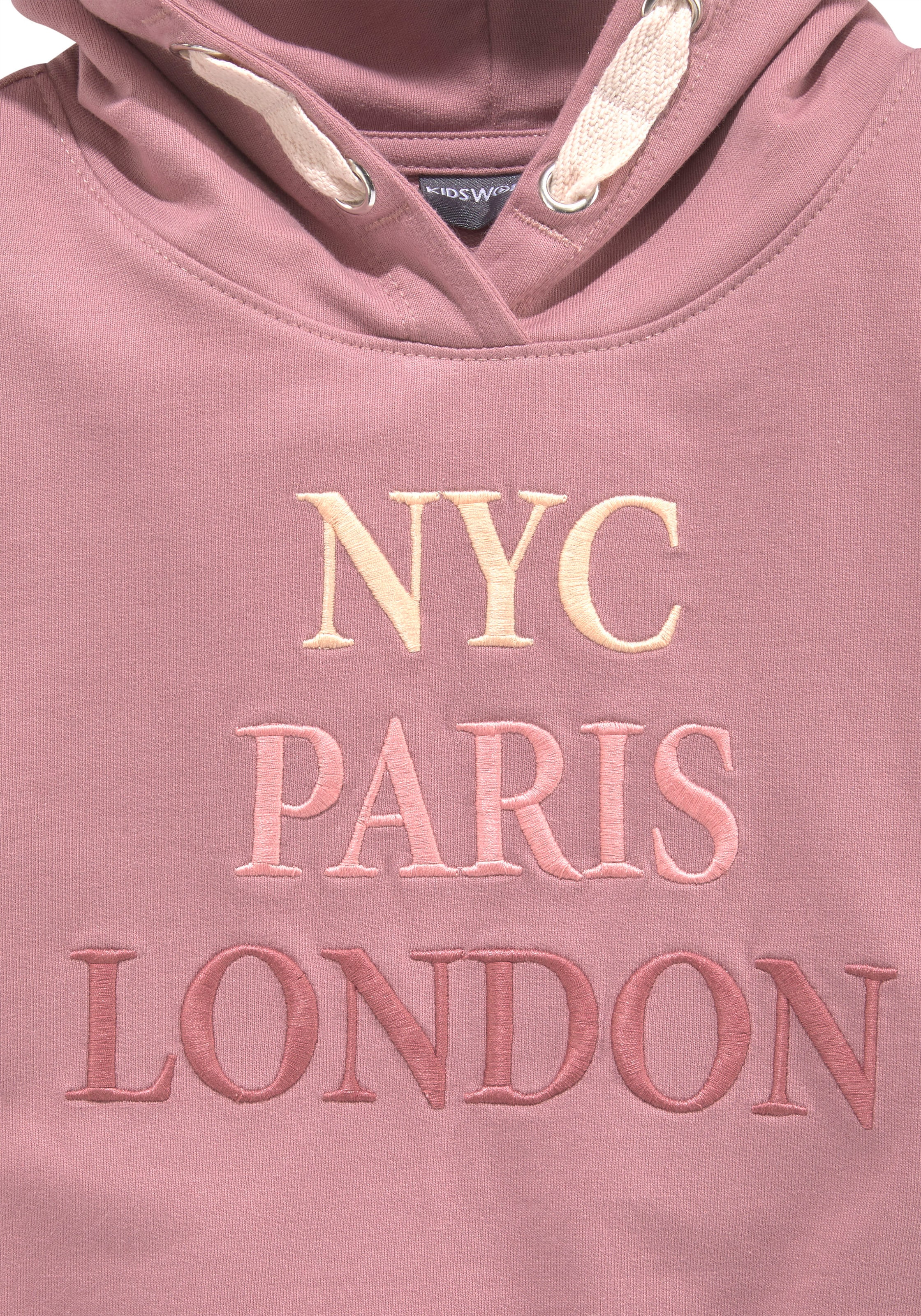 KIDSWORLD Kapuzensweatshirt »NYC Paris Shop Online London«, mit Stickerei OTTO im