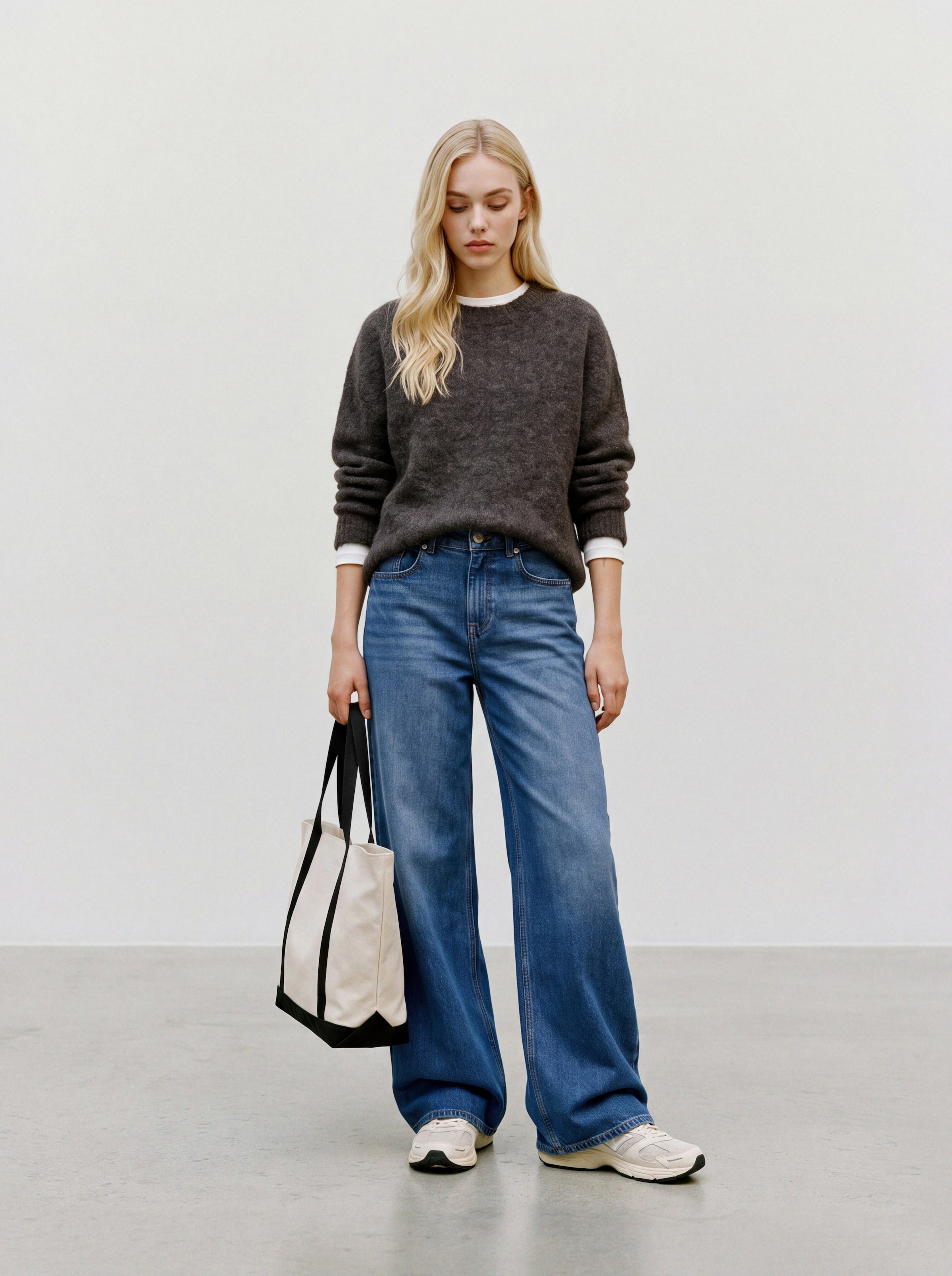 Vero Moda Strickpullover »VMNOVAH LS O-NECK PULLOVER GA NOOS« Materialmix, regular fit