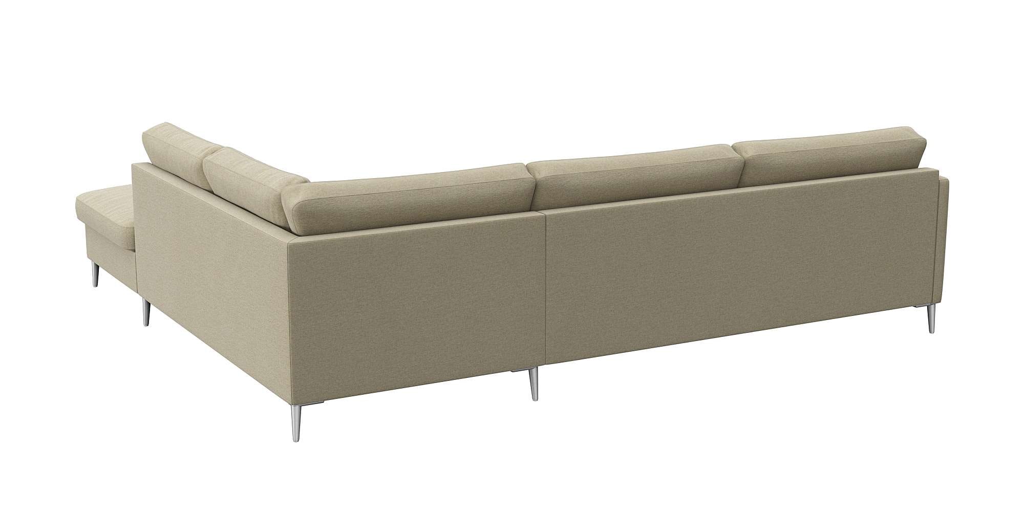 FLEXLUX Ecksofa »Fiore, L-Form, bequem und komfortabel durch hochwertigem Sitzaufbau« schmale Armlehnen, Kaltschaum, Füße Alu
