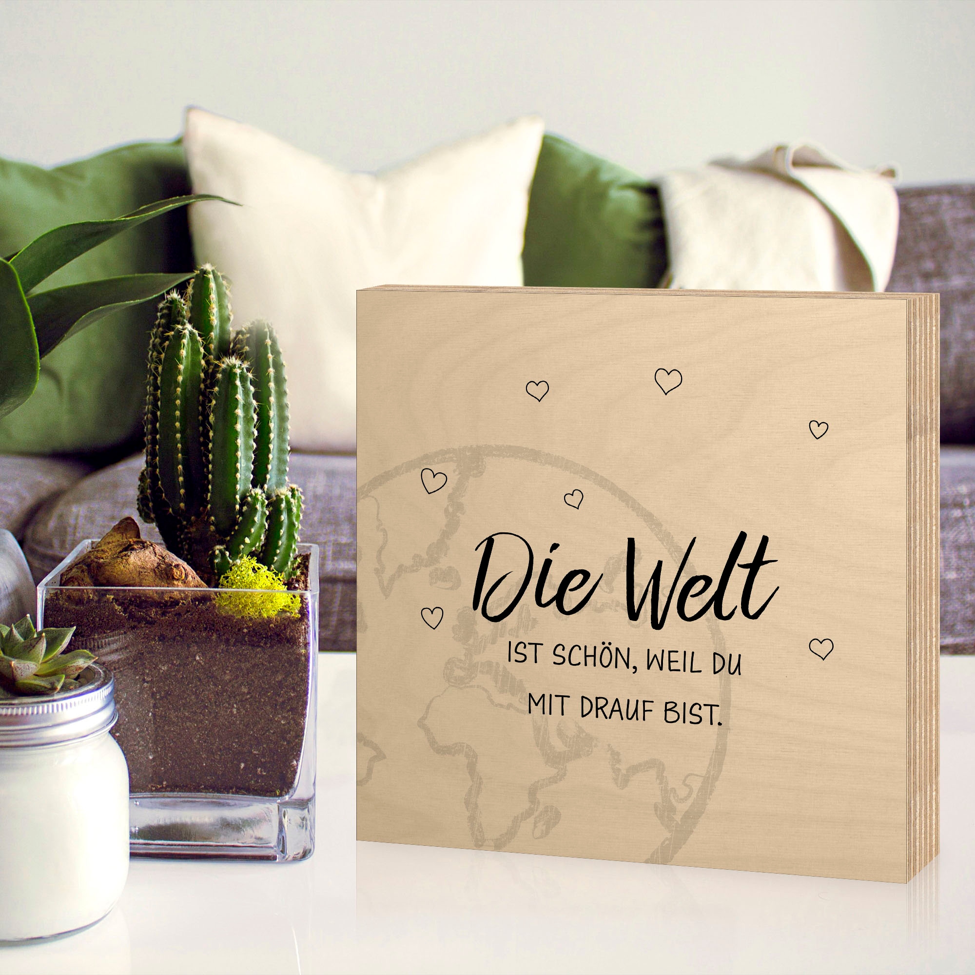 Artland Holzbild »Die Welt«, Sprüche & Texte, (1 St.)