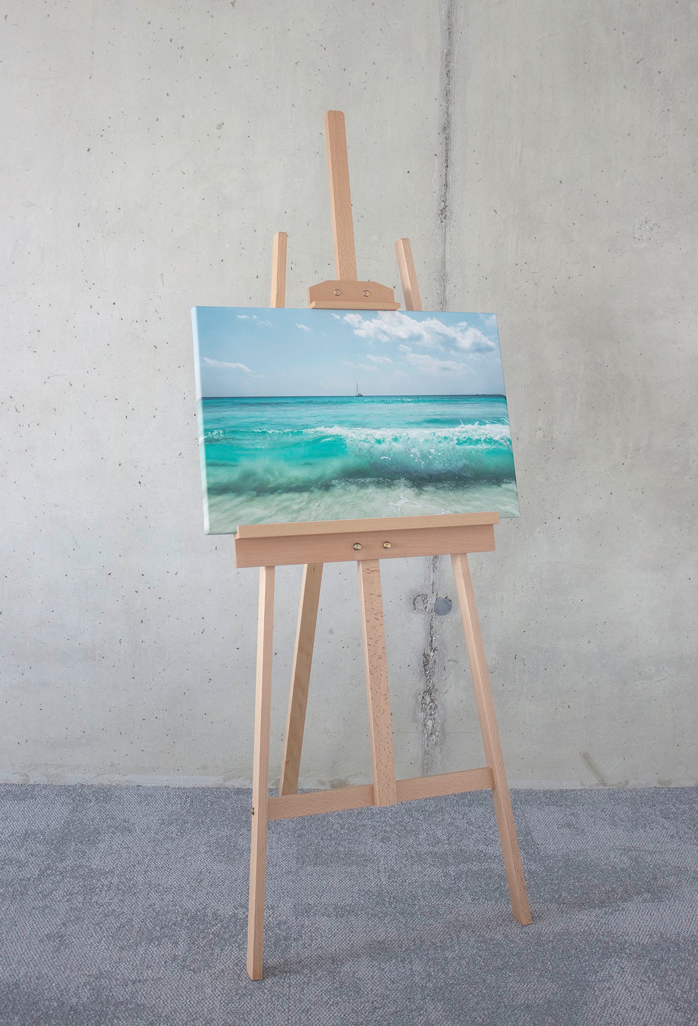 Komar Leinwandbild »Keilrahmenbild - Coastline - Größe 60 x 40 cm«, Baum-Blätter-Natur-Berge-Blumen-Foto-Jahreszeiten-Landschaft-Meer-Strand-Palmen, (Packung, 1 St.), Deutsches Qualitätsvlies (155 g/m²)