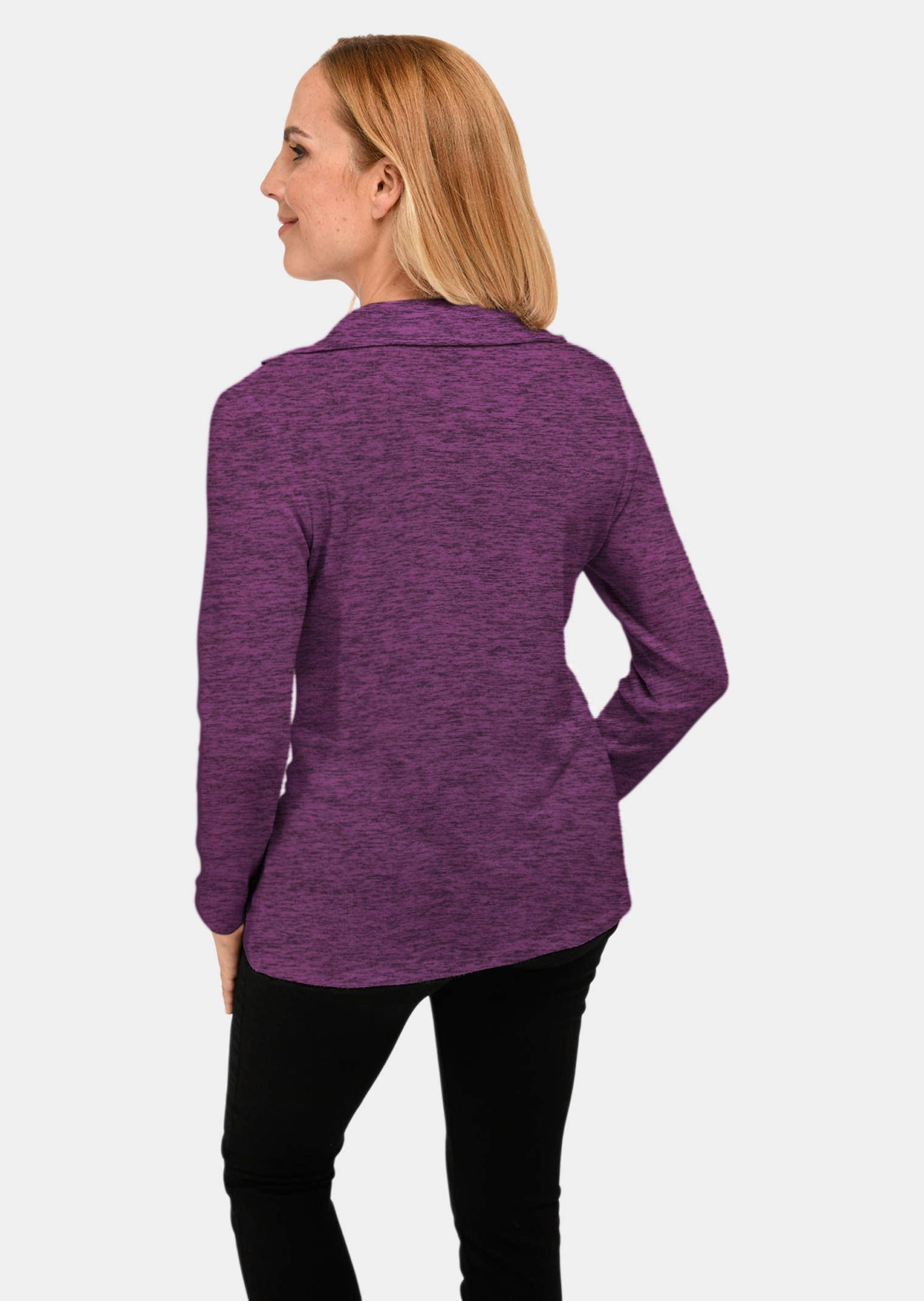 GOLDNER Longpullover »Kurzgröße Flauschiges Troyer- Shirt«