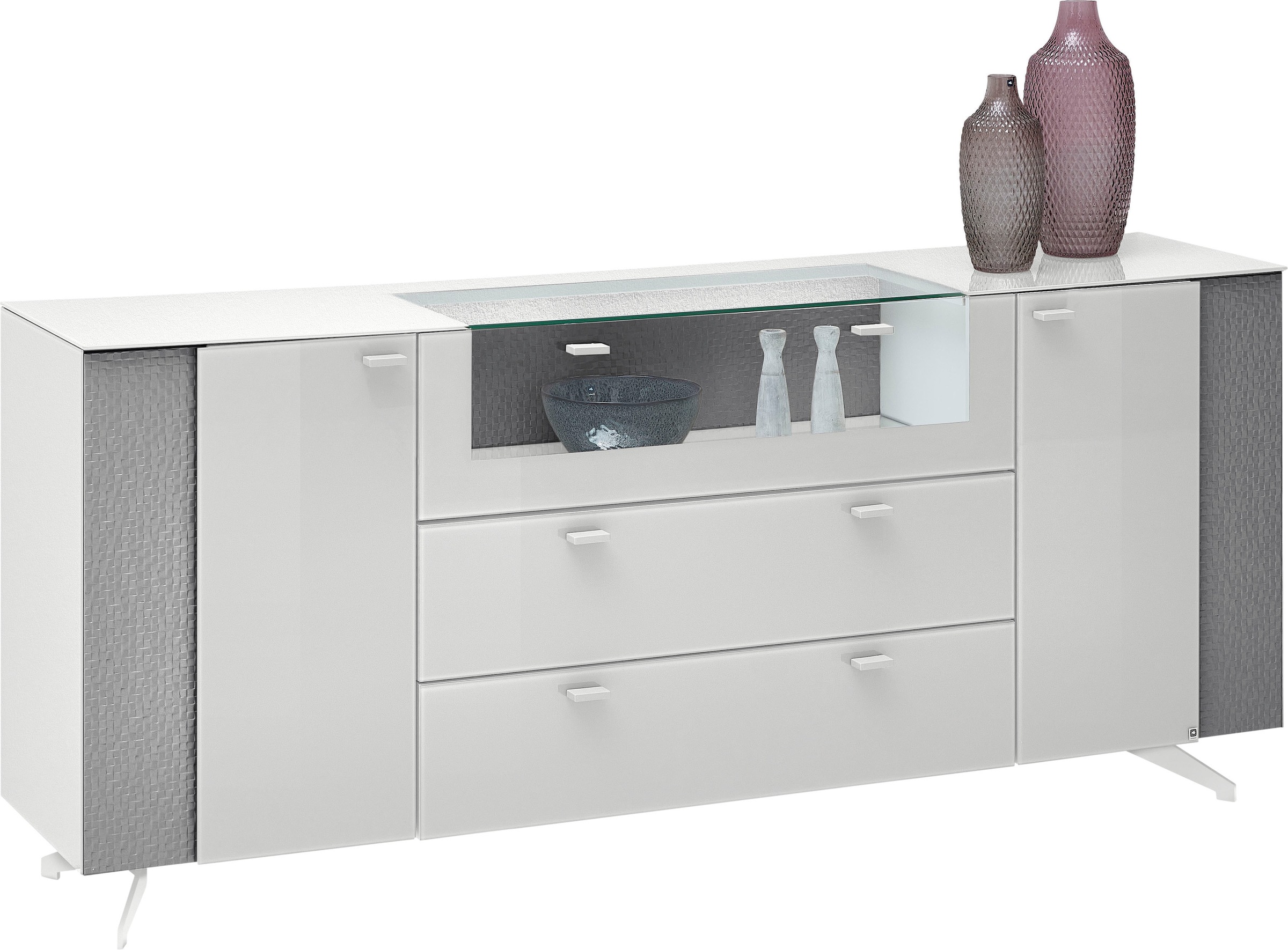 LEONARDO Sideboard »AUREA«, mit Pailletten-Akzent, wahlweise mit Beleuchtung