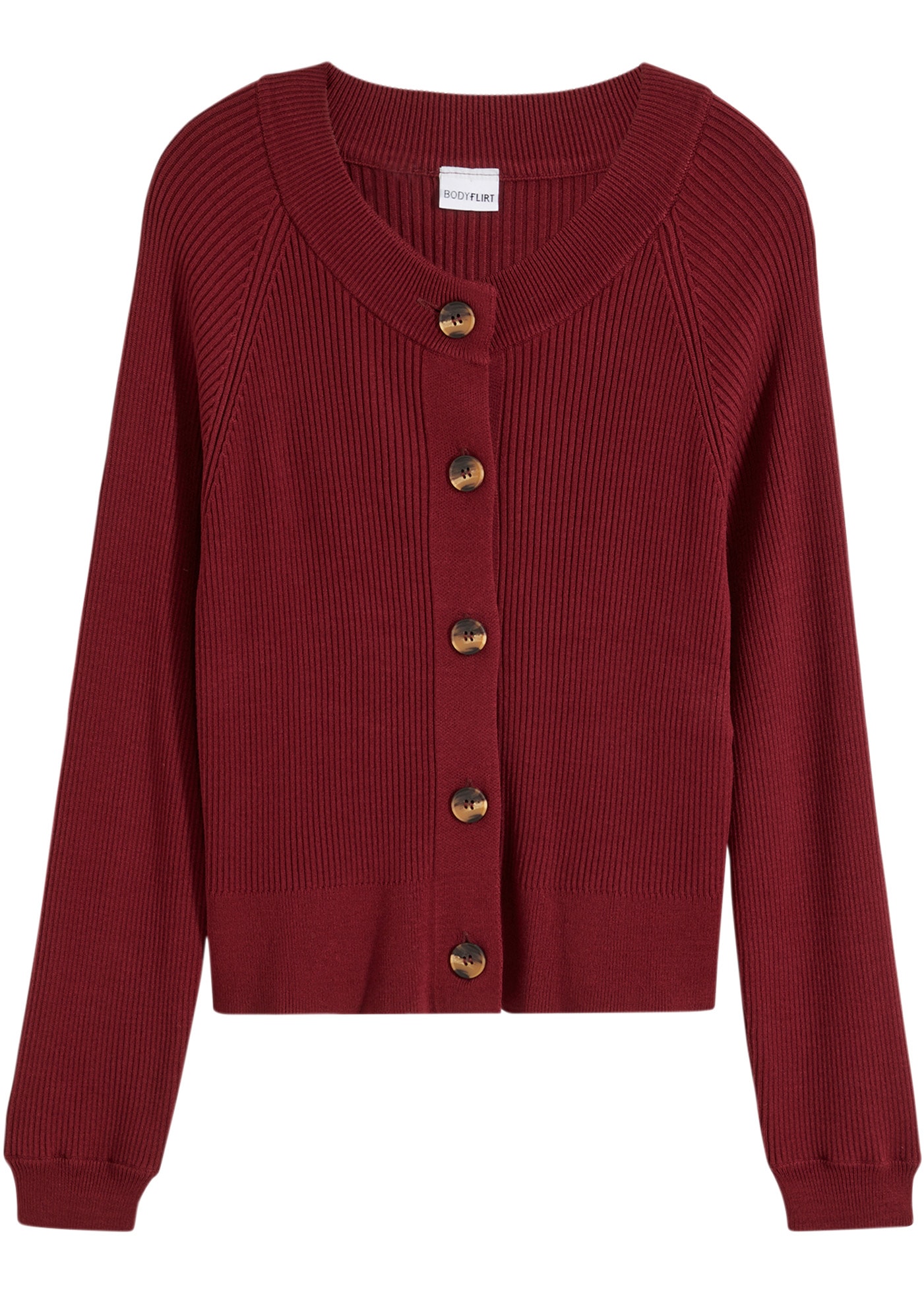 bonprix Strickjacke Ripp-Strickjacke in Viskose-Mix