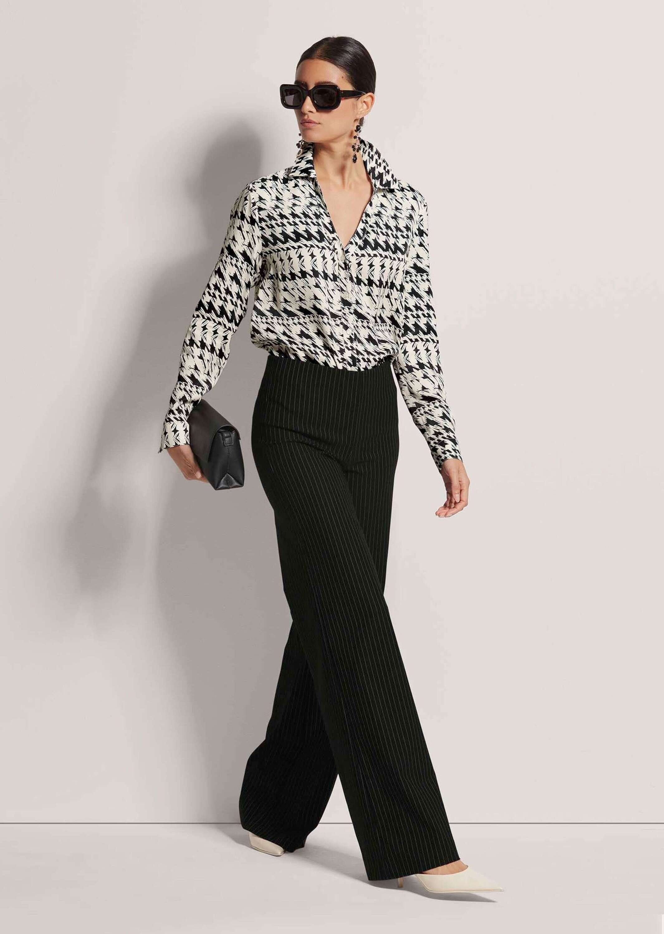 MADELEINE Langarmbluse »Hemdbluse Elegantes Blusenshirt mit V-Ausschnitt«