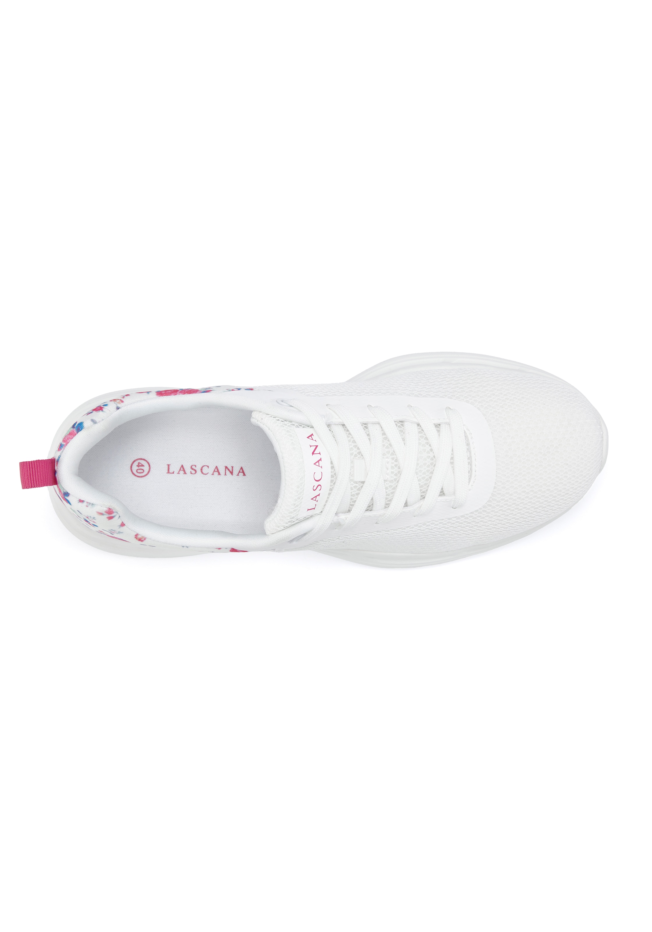 LASCANA Sneaker, Freizeitschuh, Halbschuh mit Blumen-Print VEGAN