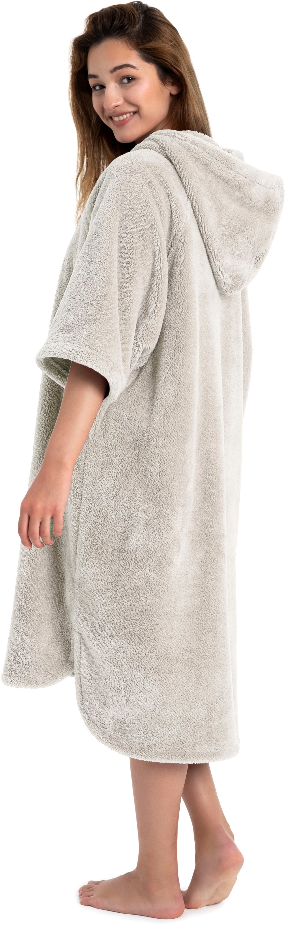 my home Badeponcho »Lillou, ideal für Sauna, Spa & im Urlaub«, (1 St.), weich und kuschelig, Fleece, Unisex, für Damen und Herren, Surfponcho