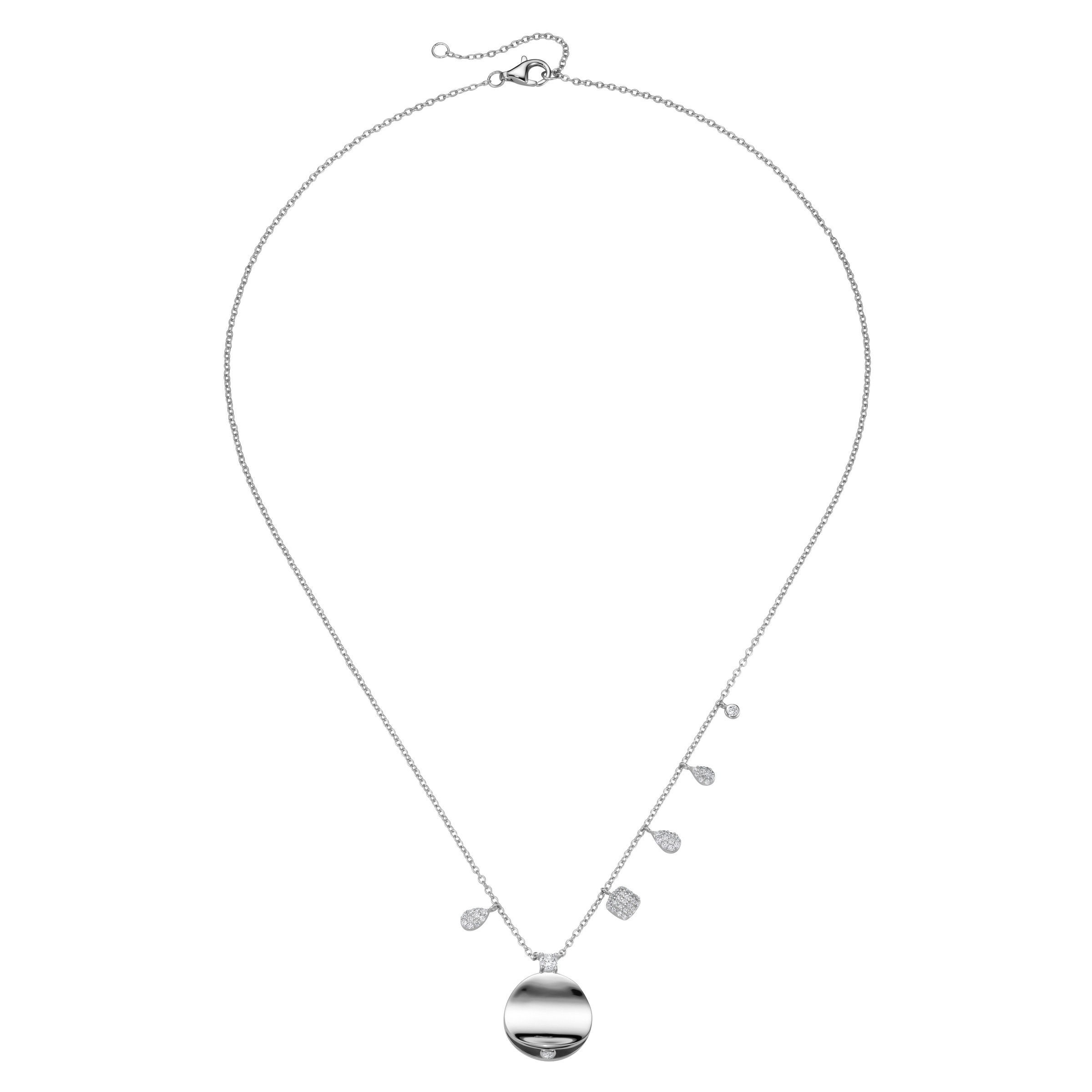 Smart Jewel Collier »Collier Verschiedene Behänge mit Zirkonia, Silber 925«