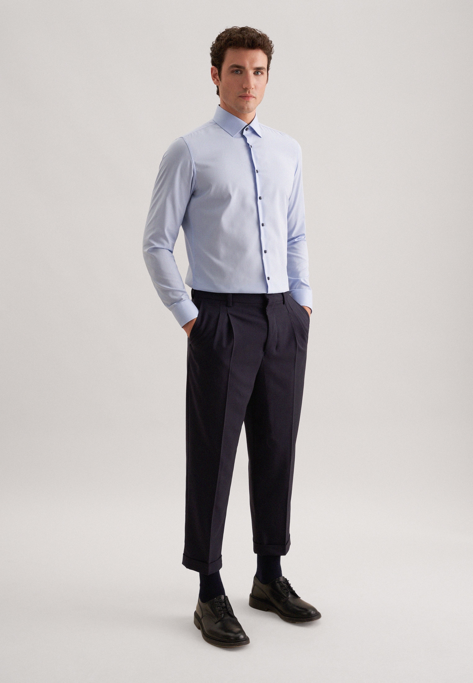 seidensticker Businesshemd »Schwarze Rose« Shaped 1/1 Kentkragen Uni