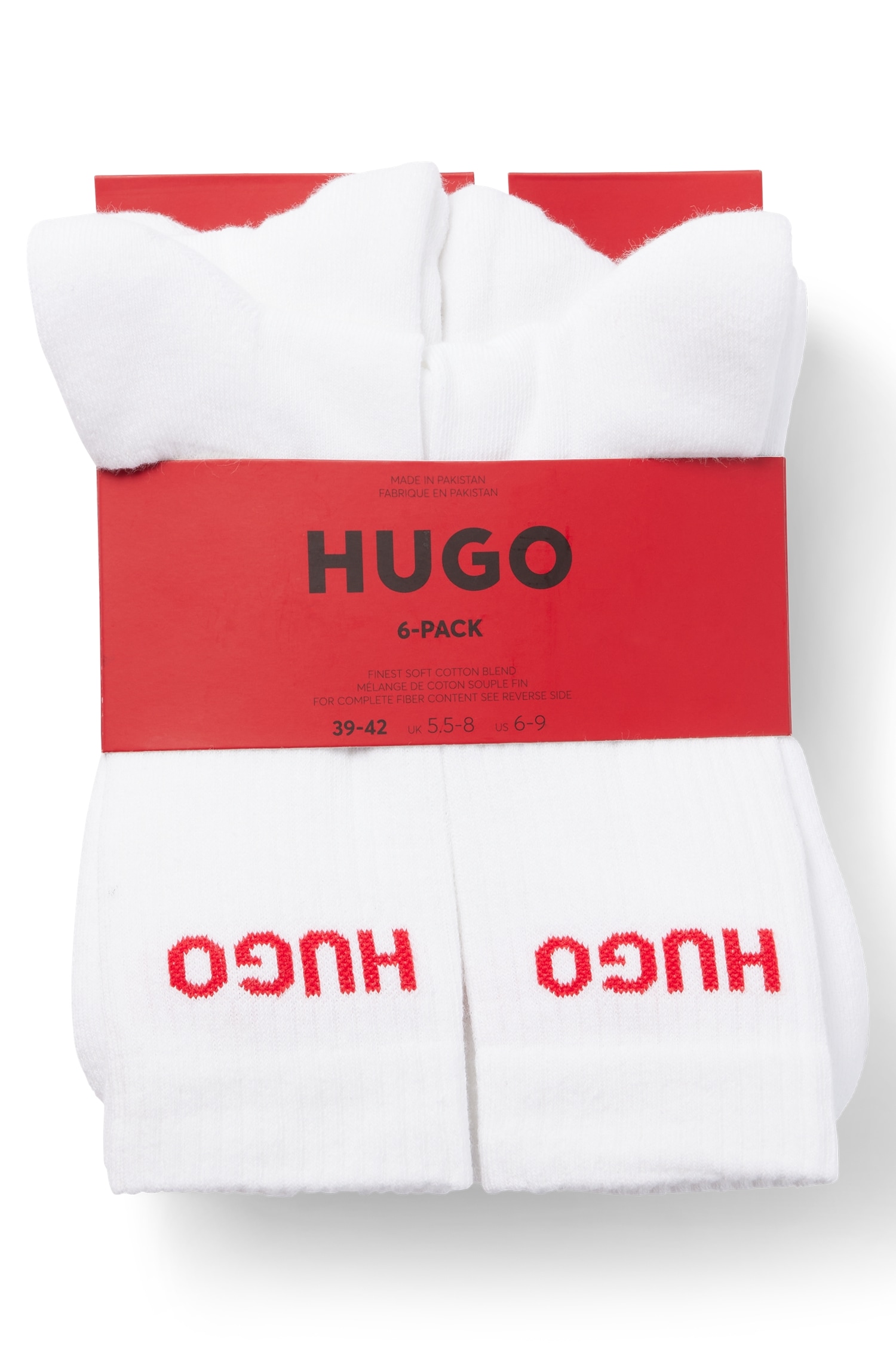 HUGO Underwear Socken »6P QS RIB LOGO CC«, (Packung, 6er Pack), mit eingestricktem HUGO Logo