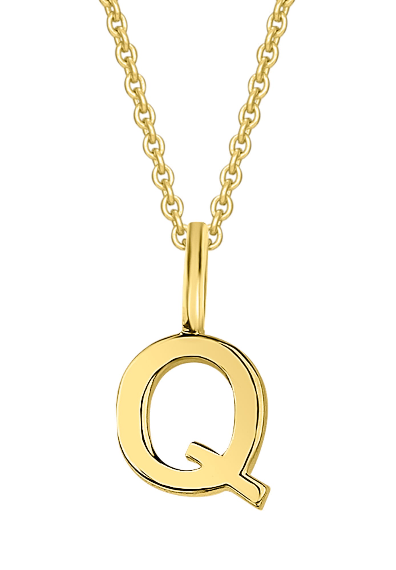 ONE ELEMENT Kette und Anhänger Set »Schmuckset - Set mit Halskette Buchstabe Q Buchstaben Anhänger aus 333 Gelbgold«