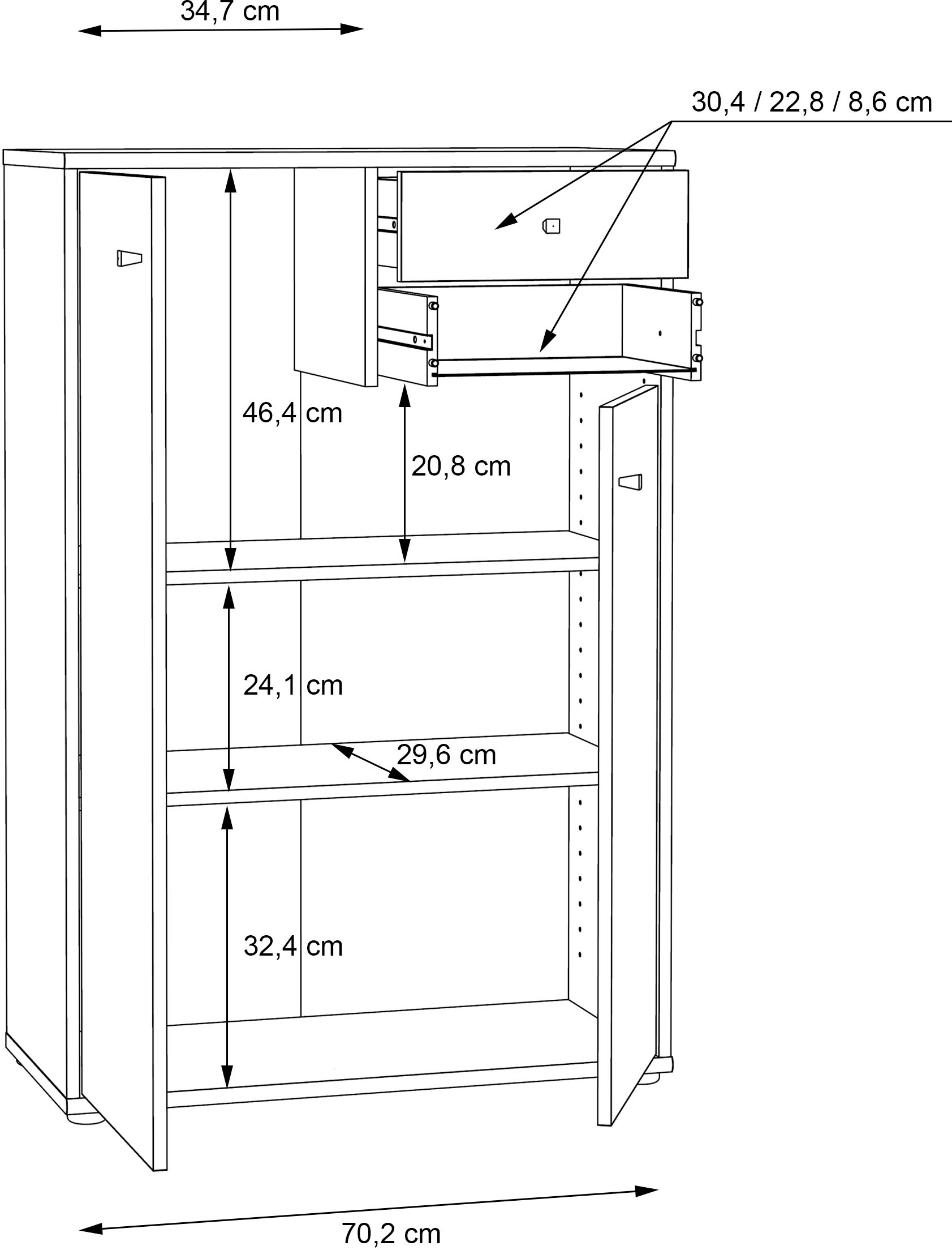 FORTE Kommode »Tempra«, Breite 73,7 cm