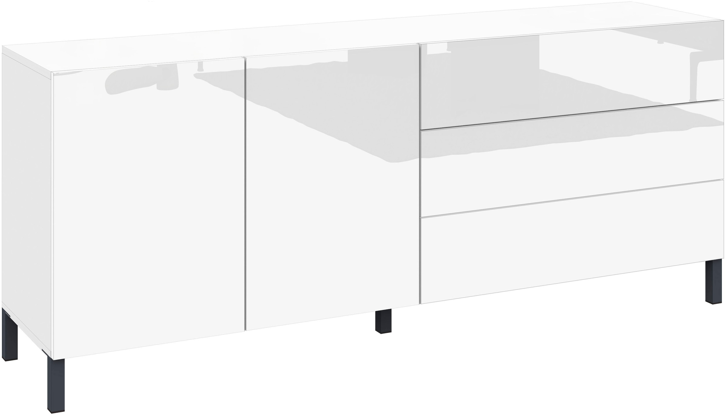 borchardt Möbel Sideboard, Metallfüße, grifflose Optik