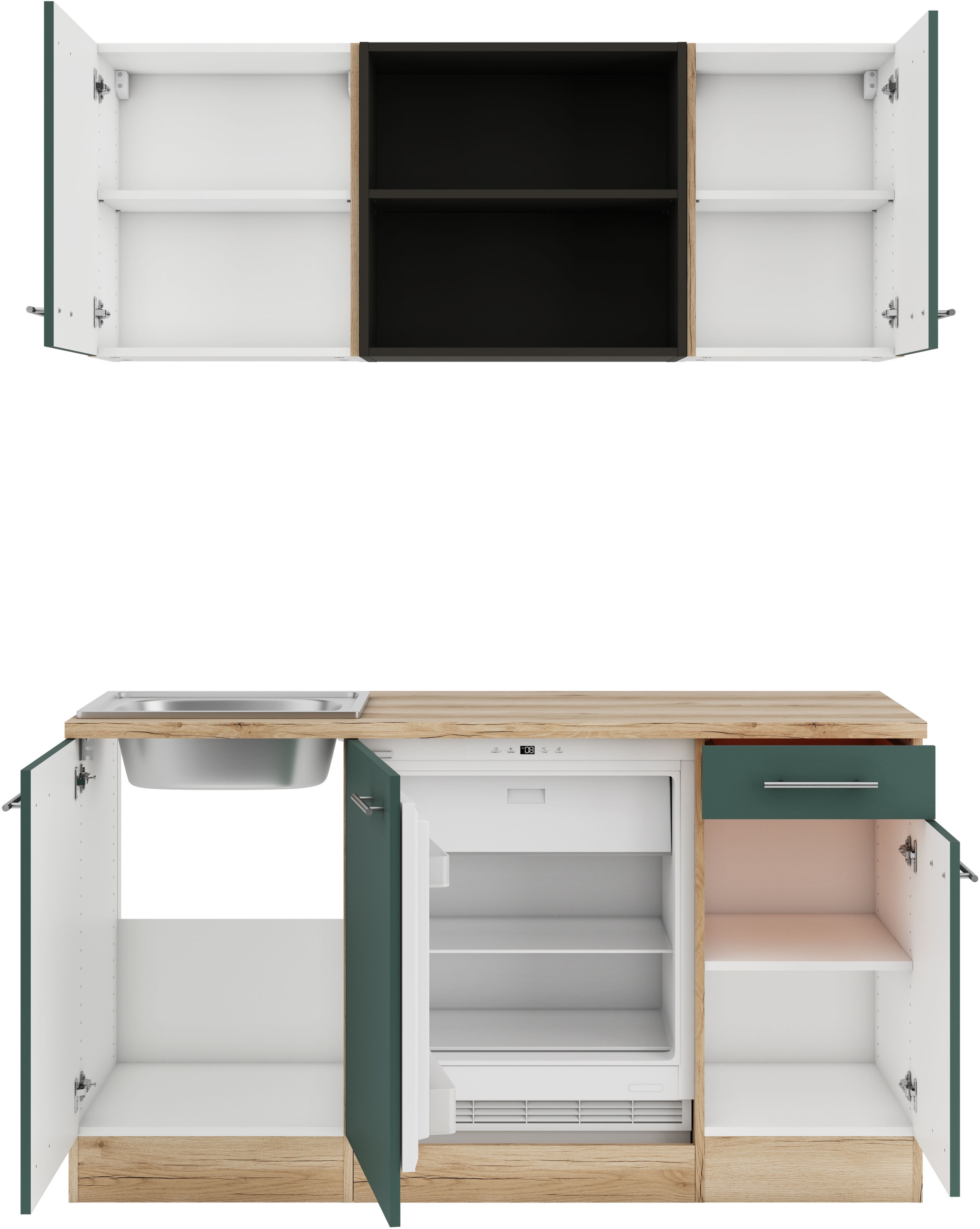 OPTIFIT Pantryküche »Bella«, Breite 150 cm, wahlweise mit Kochfeld oder Unterbaukühlschrank