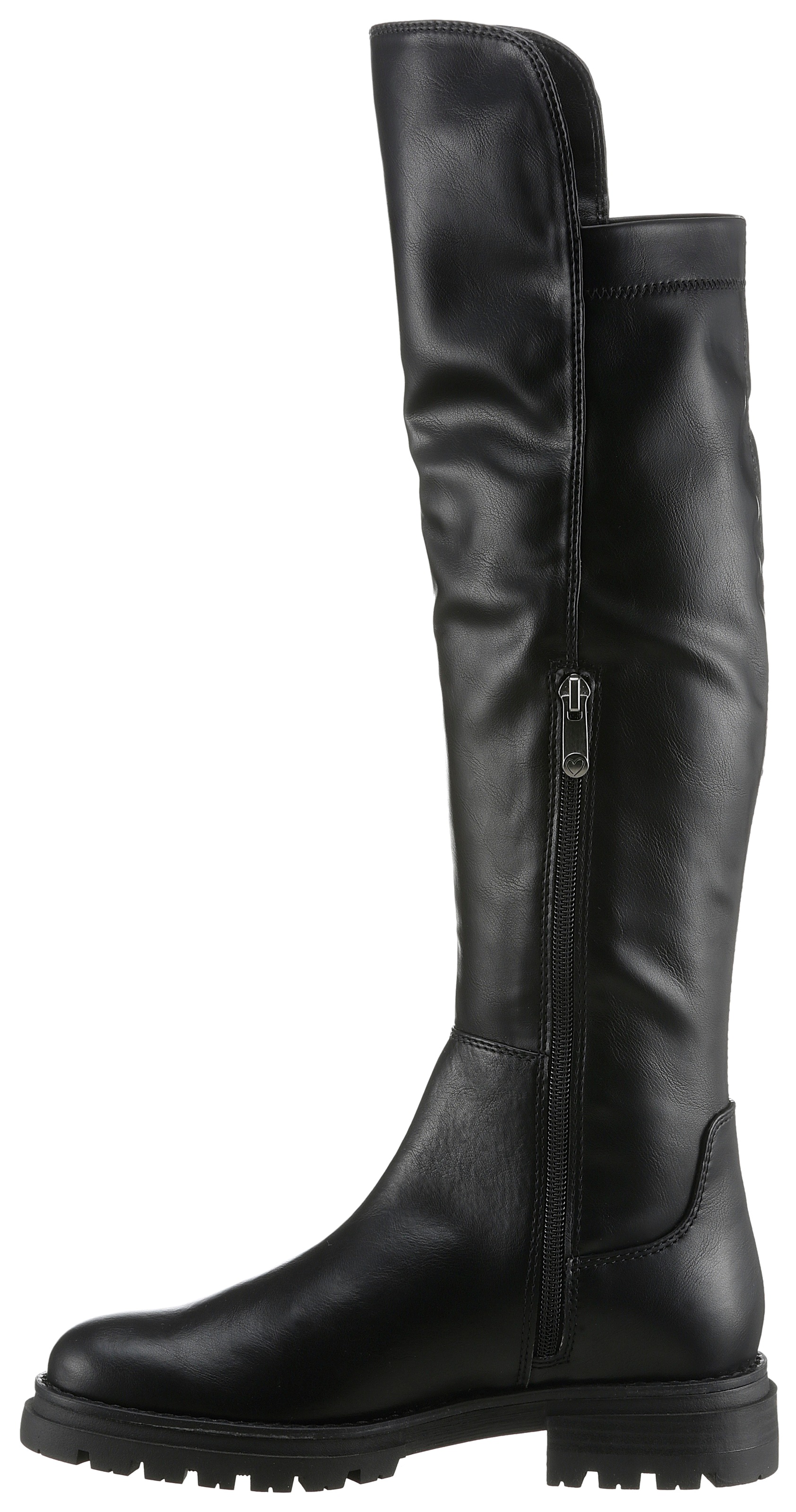 MARCO TOZZI Overkneestiefel »TRENTINO«, Blockabsatz, Herbstmode, Flats, mit Feel Me-Ausstattung