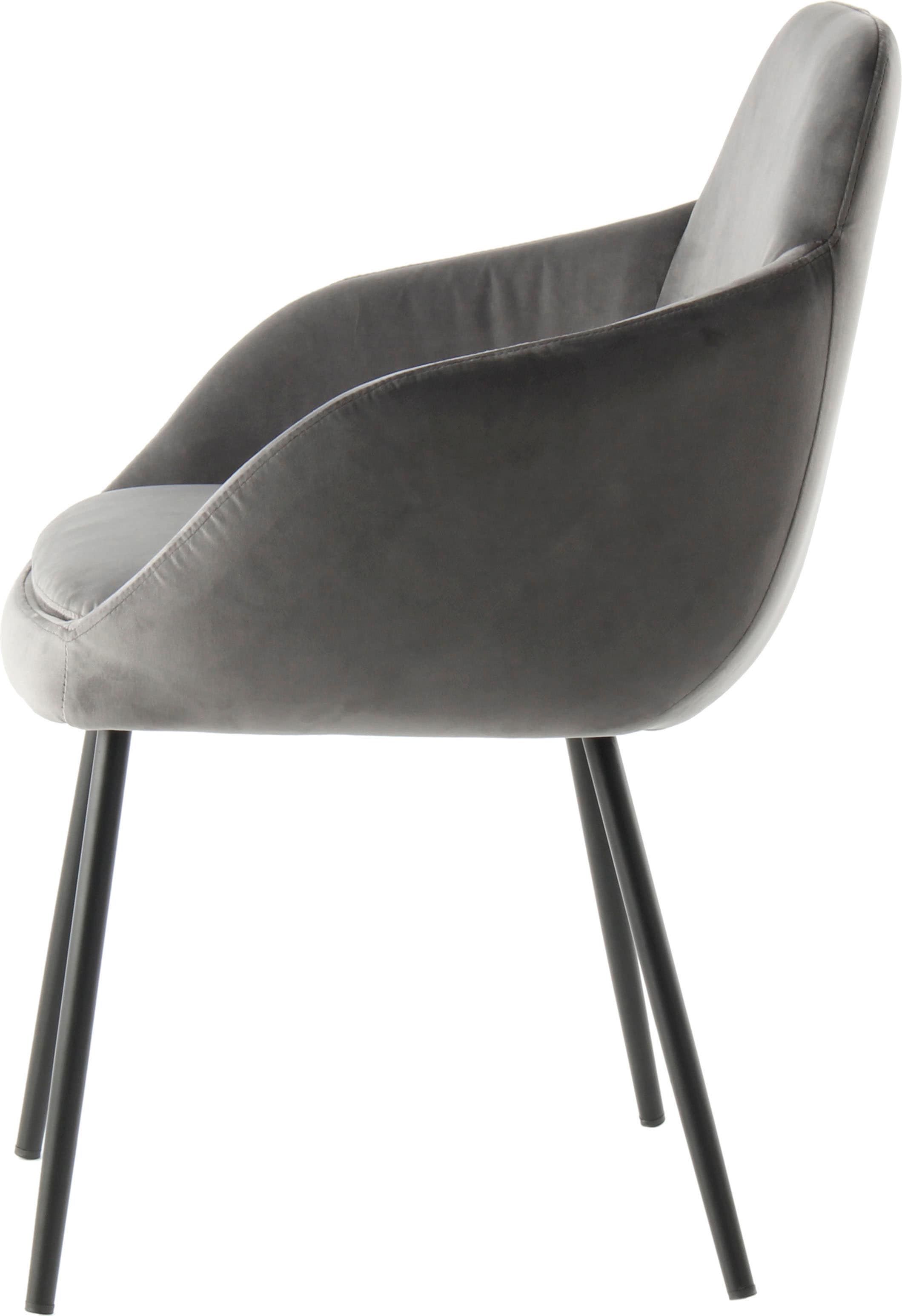 Kayoom Polsterstuhl »Stuhl Cobain 825 2er-Set, einfarbiges Design, minimalistisch gestaltet«, (Set), 2 St., samtweicher Bezug, weiche Polsterung für ein gemütliches Sitzgefühl