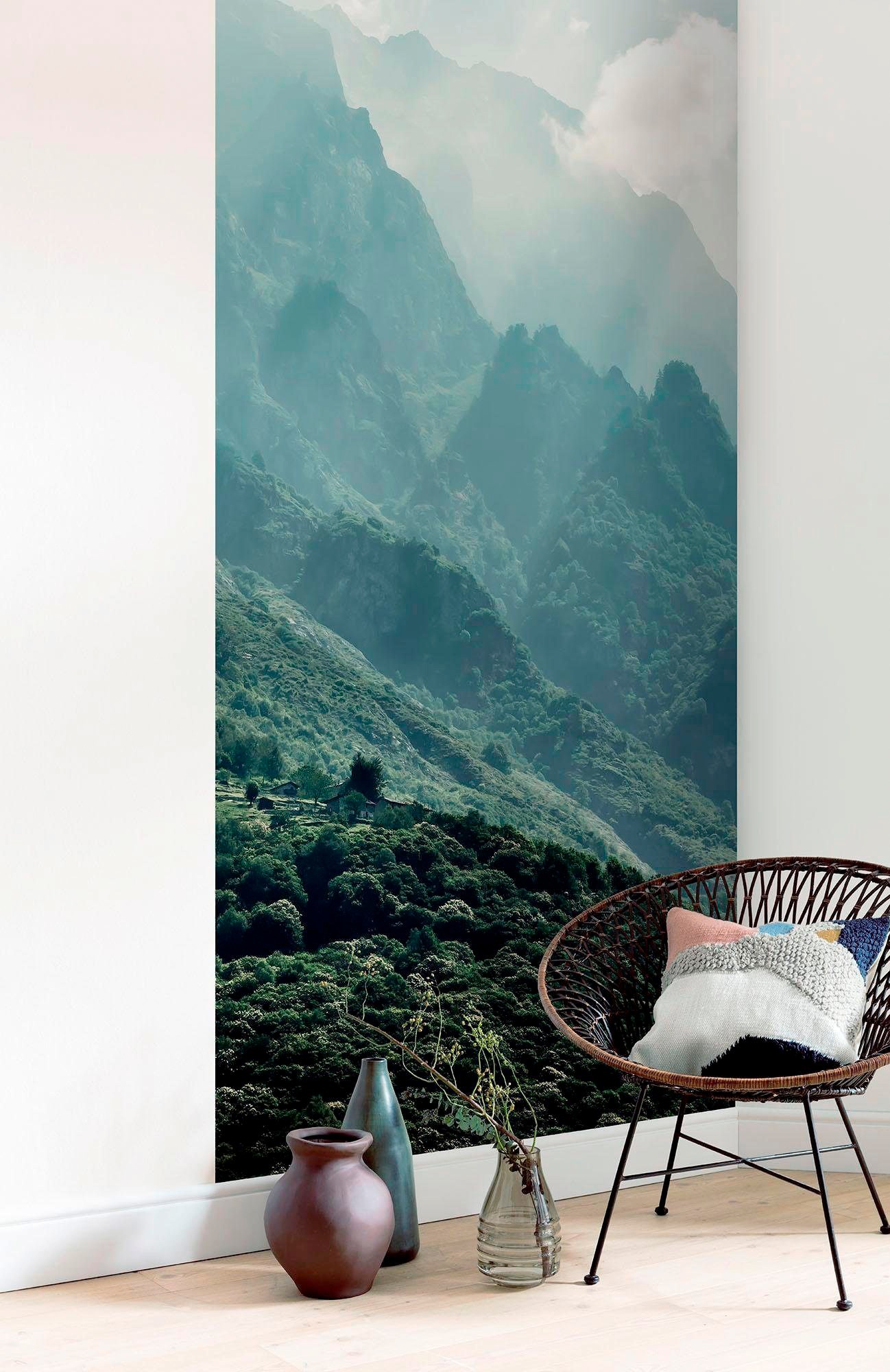 Komar Vliestapete »Digitaldruck Vlies - The Summit Panel - Größe 100 x 250 cm«, bedruckt, Wohnzimmer, Schlafzimmer