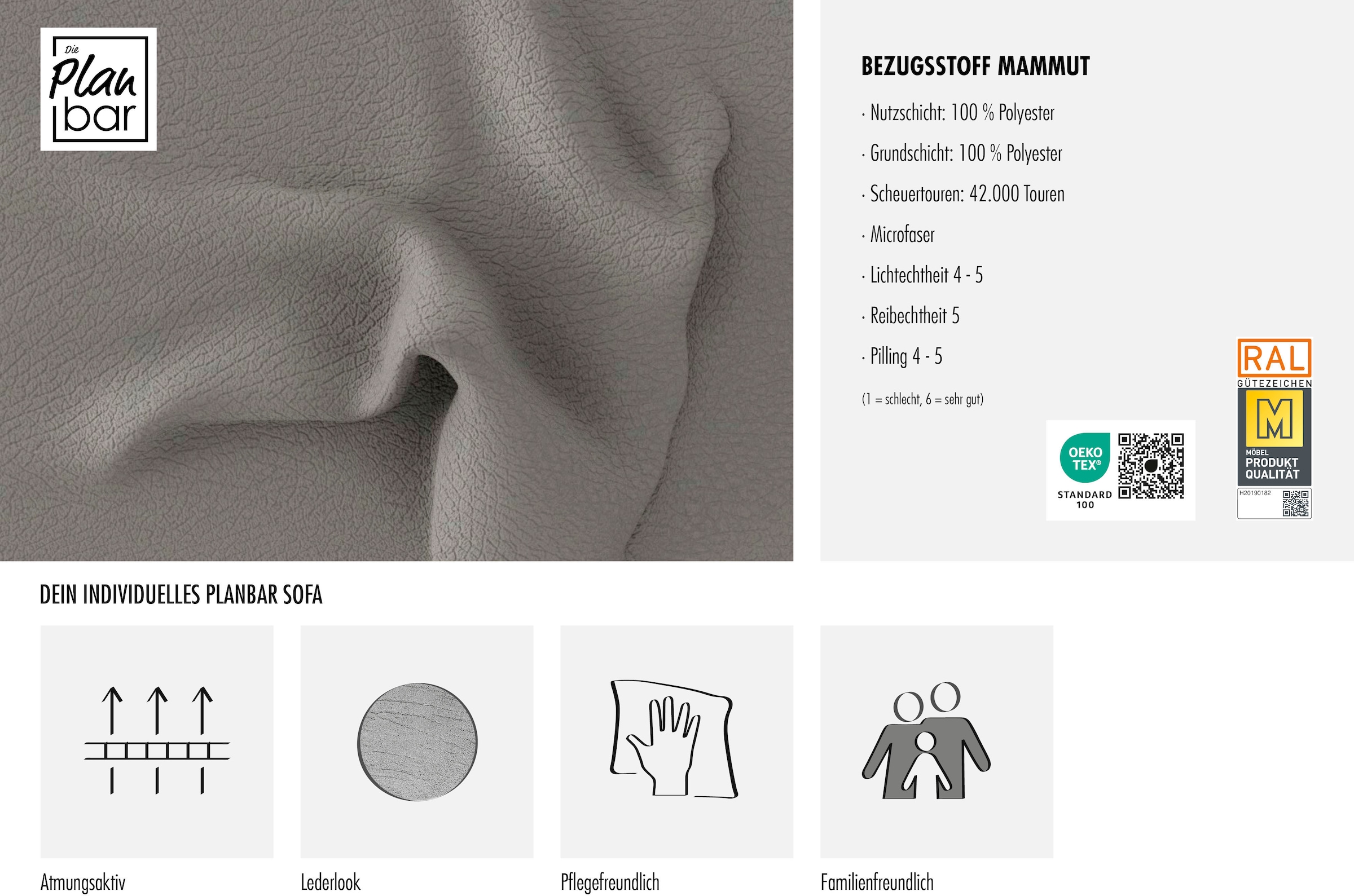 Die PlanBar Wohnlandschaft »ZE-EM16033 U-Form, Breite 330 cm« wahlweise mit Kopfstützen und Bettfunktion