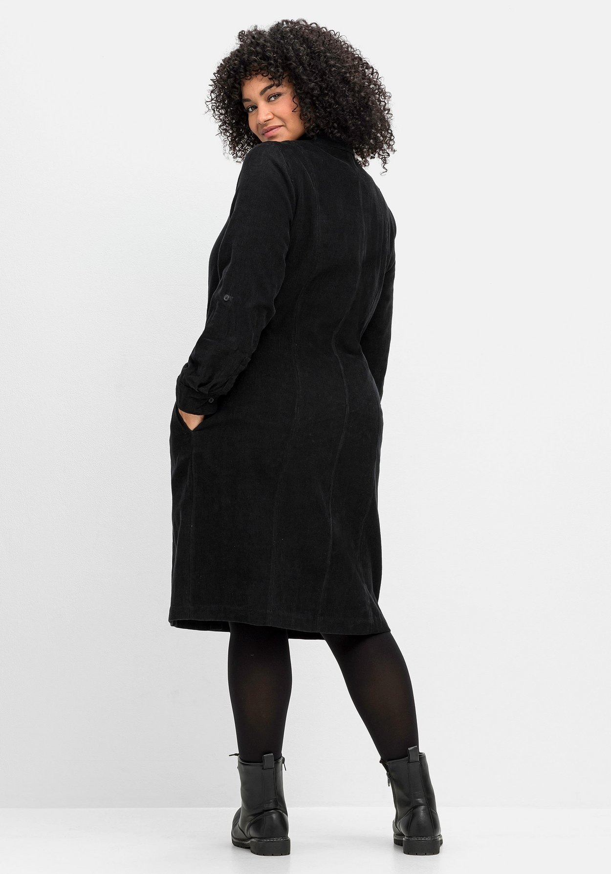 Sheego Blusenkleid »Hemdblusenkleid aus weichem Cord, mit Krempelarm«