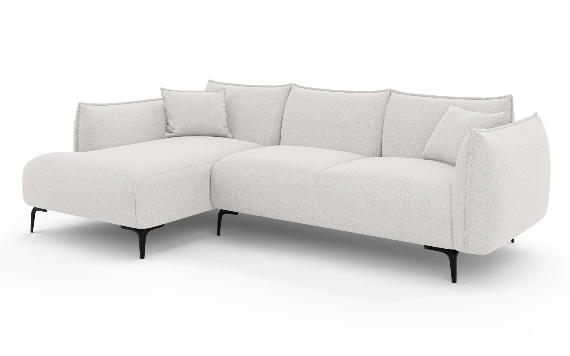 LeGer Home by Lena Gercke Ecksofa »Adelita mit Ottomane links oder rechts bestellbar, B/H/T 270/97/168«, L-Form mit Wellenunterfederung, enthält 2 Zierkissen