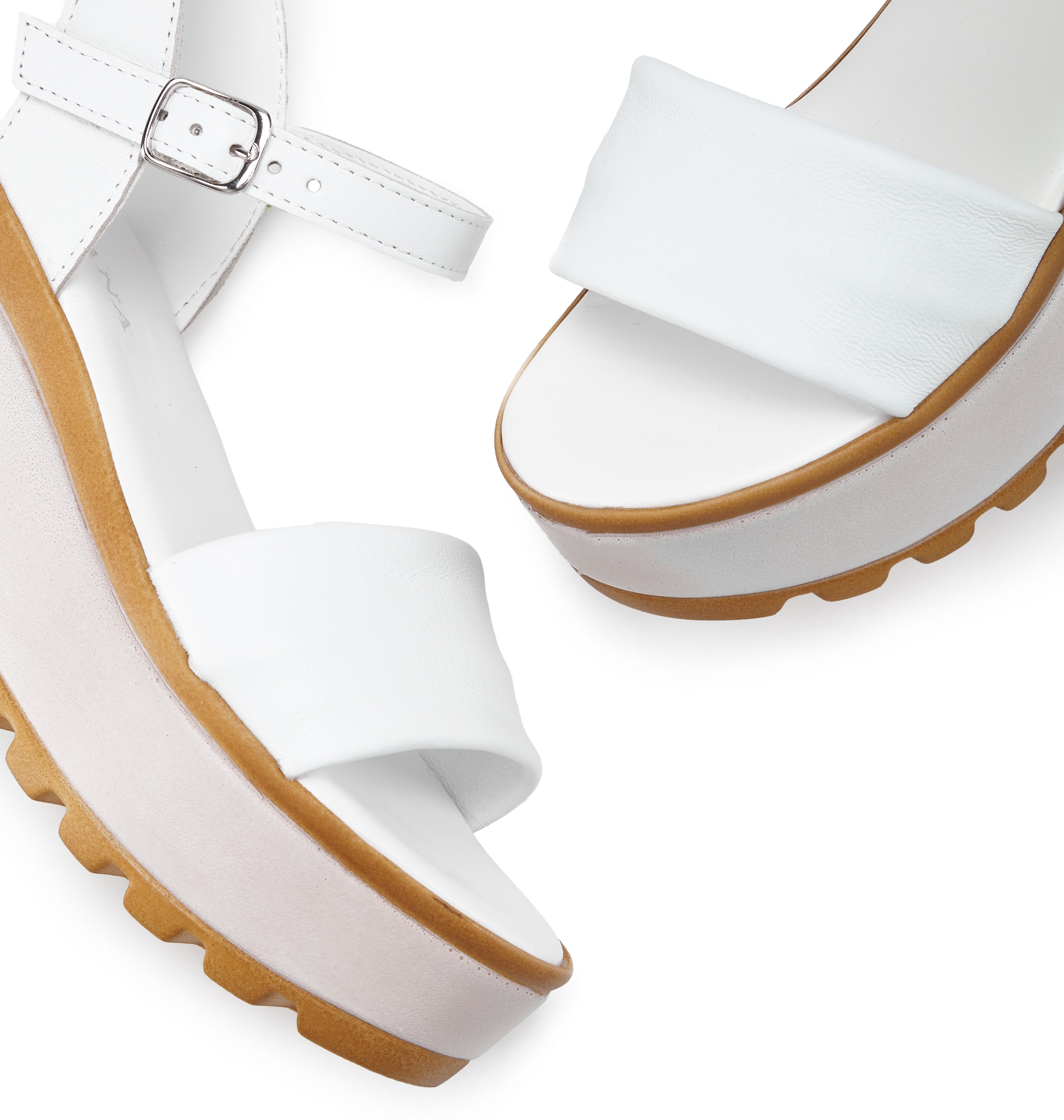 LASCANA Sandalette »Riemchensandalette, Sandale, Sommerschuh, offener Schuh,«  NEU aus Leder mit Keilabsatz